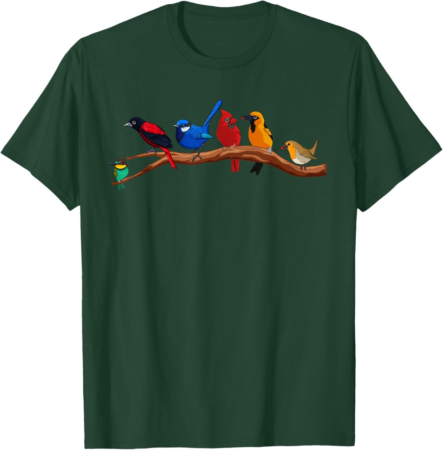 Cute Bird Art Women Nerd Birdwatcher Bird Watching T-Shirt - T-Shirt | Forest