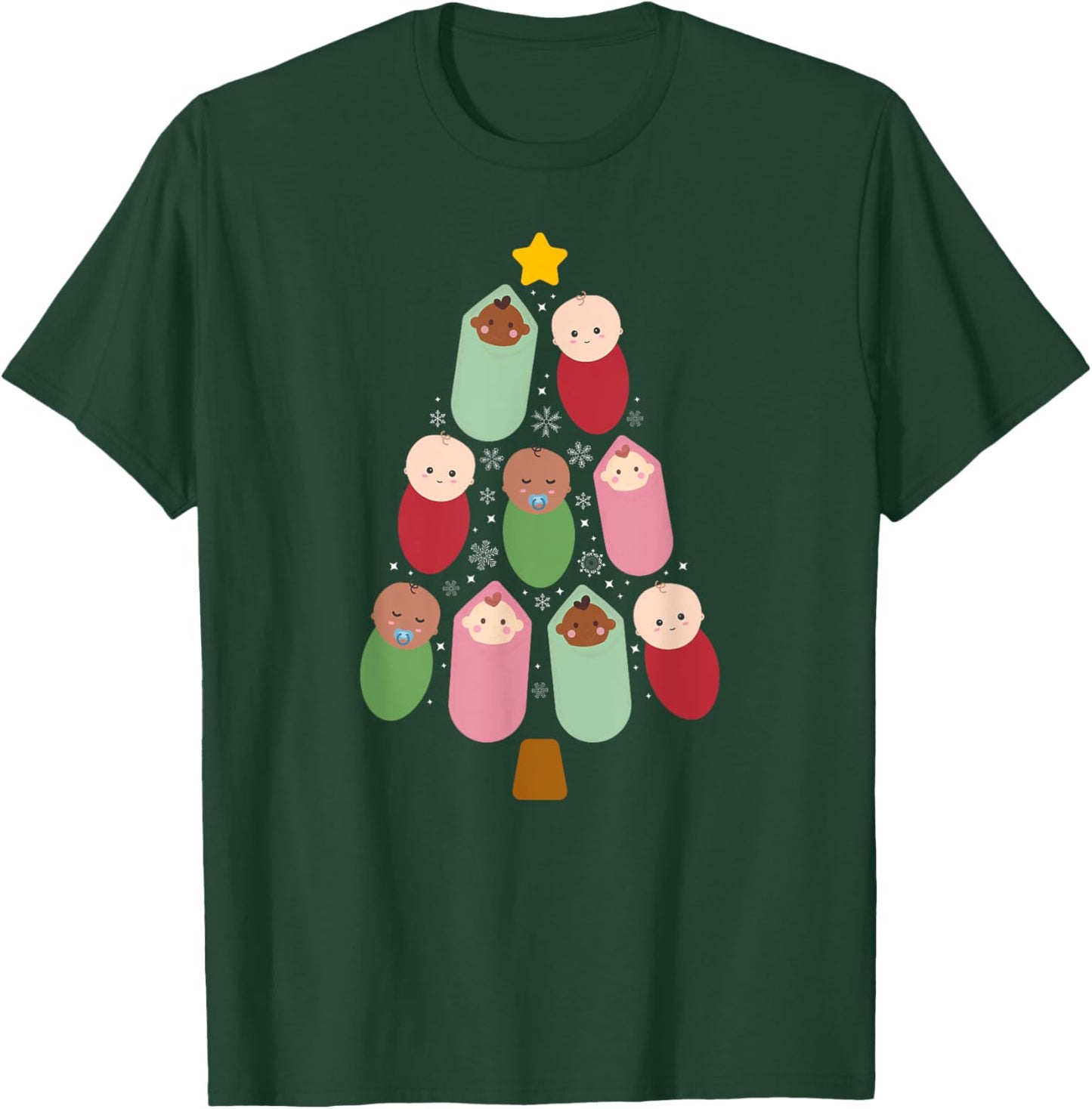 NICU Nurse Christmas Tree Neonatal ICU Nurse Xmas Party T-Shirt - T-Shirt | Forest