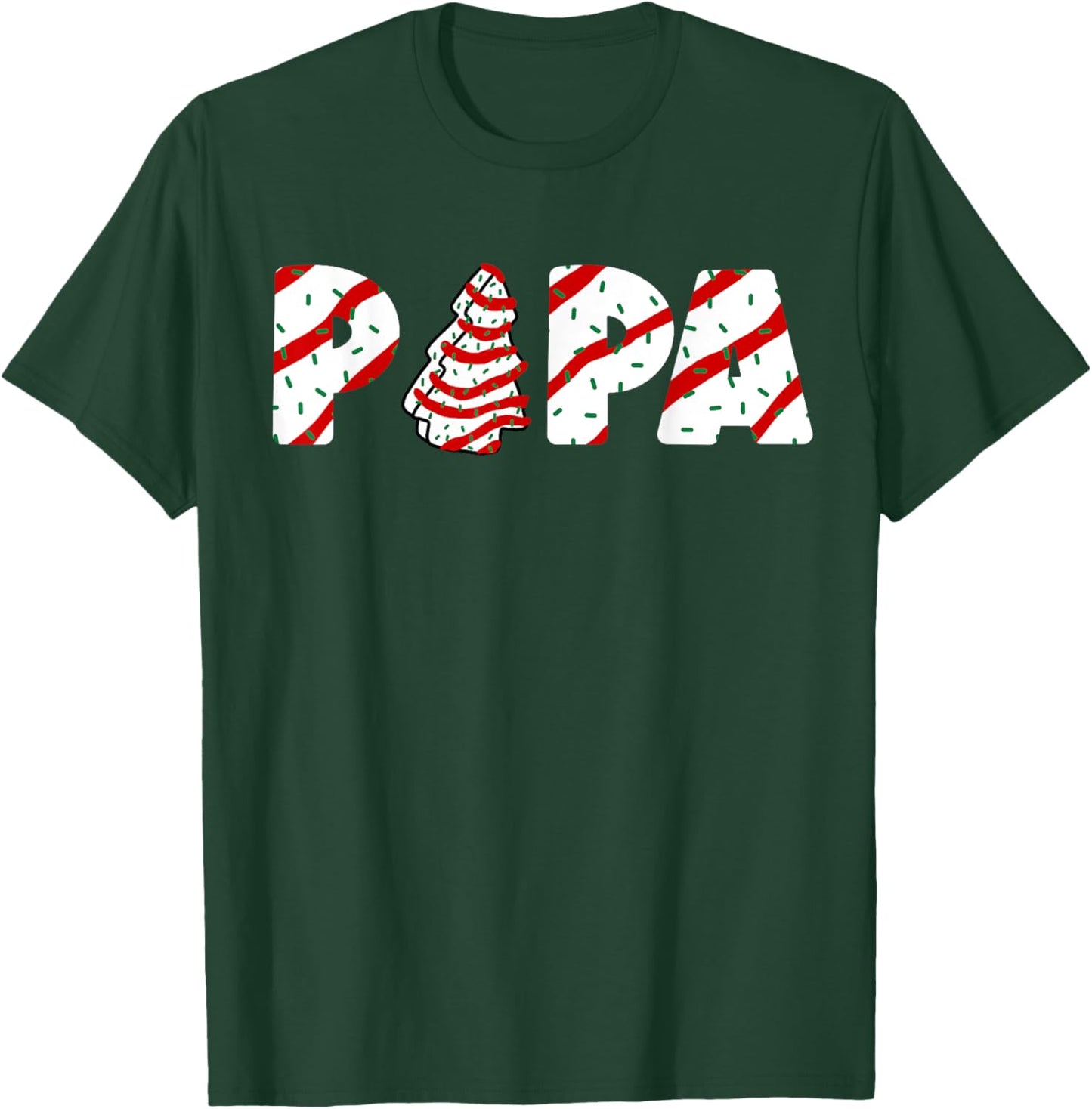 Christmas Tree Cake Matching Family Party Pajama Papa T-Shirt - T-Shirt | Forest