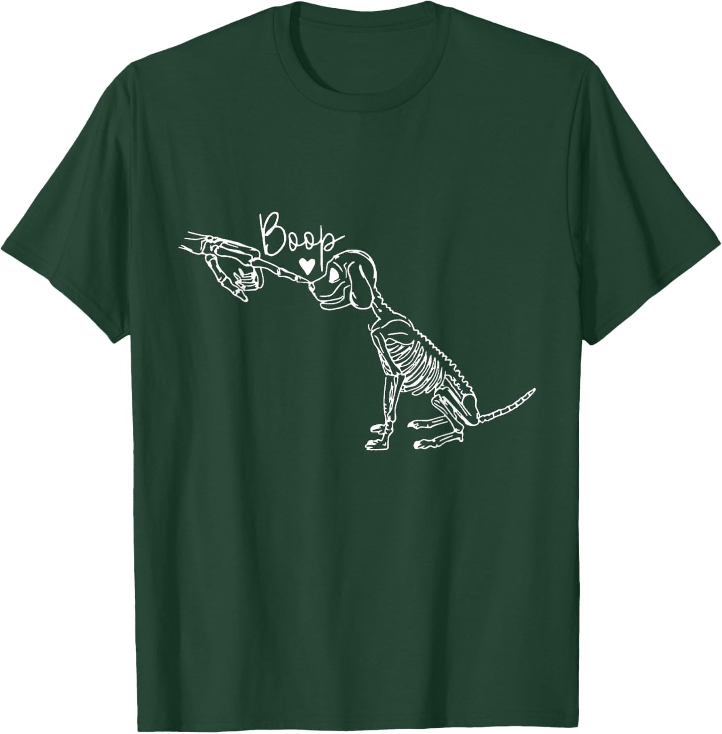 Retro Cute Skeleton Hand Boop Dog Funny Halloween T-Shirt - T-Shirt | Forest