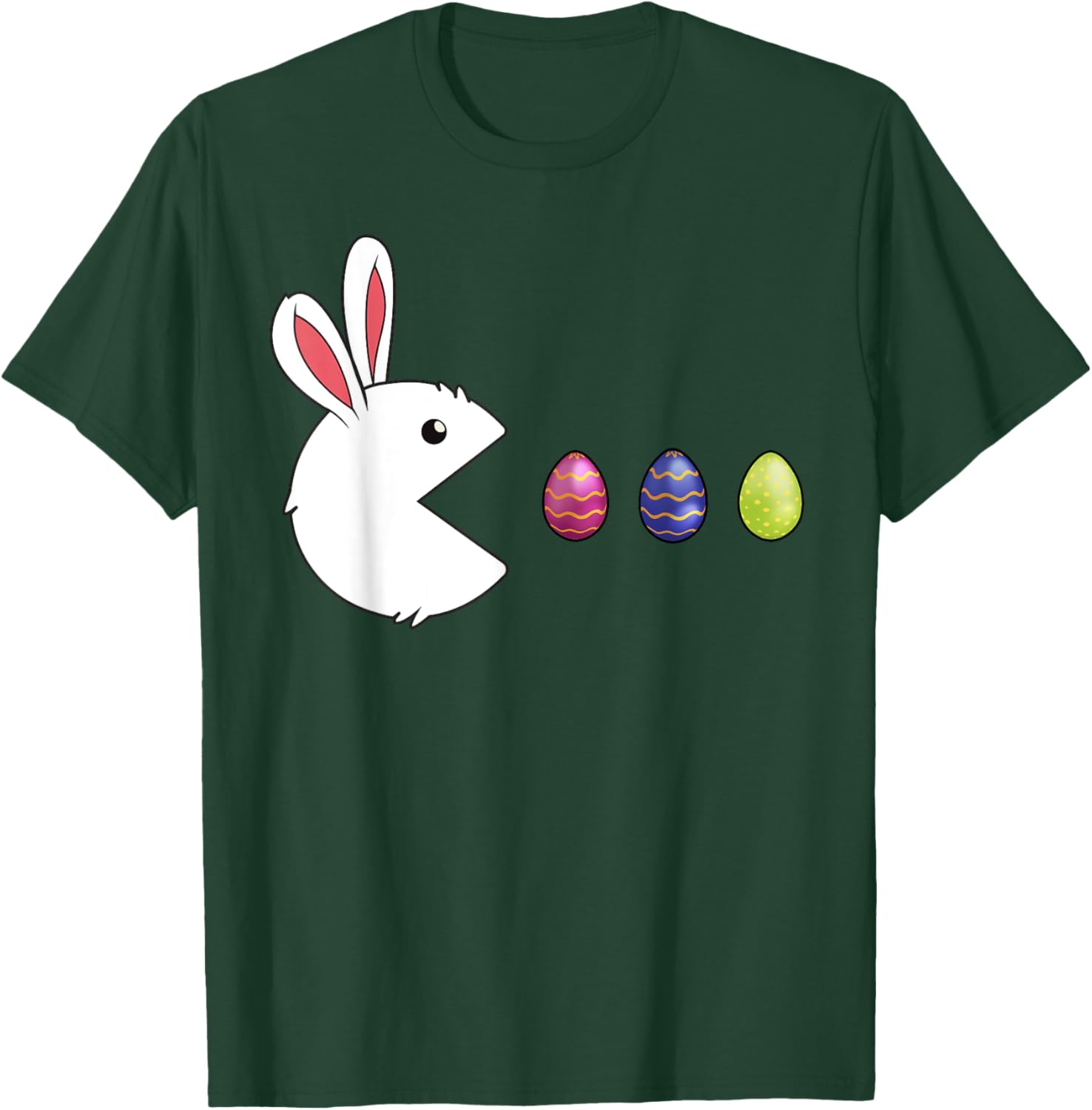 Bunny Eating Eggs Video Game Funny Easter day T-Shirt - T-Shirt | Forest
