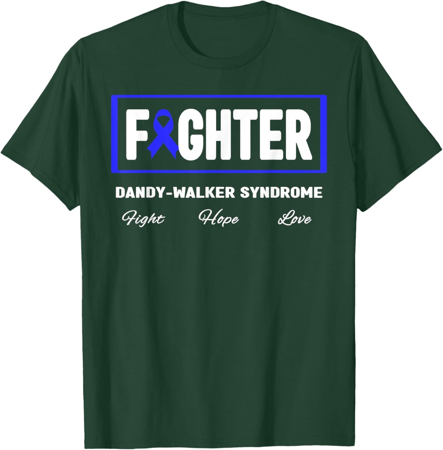 Blue Ribbon Fighter Shirt - Dandy-Walker Syndrome Awareness T-Shirt - T-Shirt | Forest