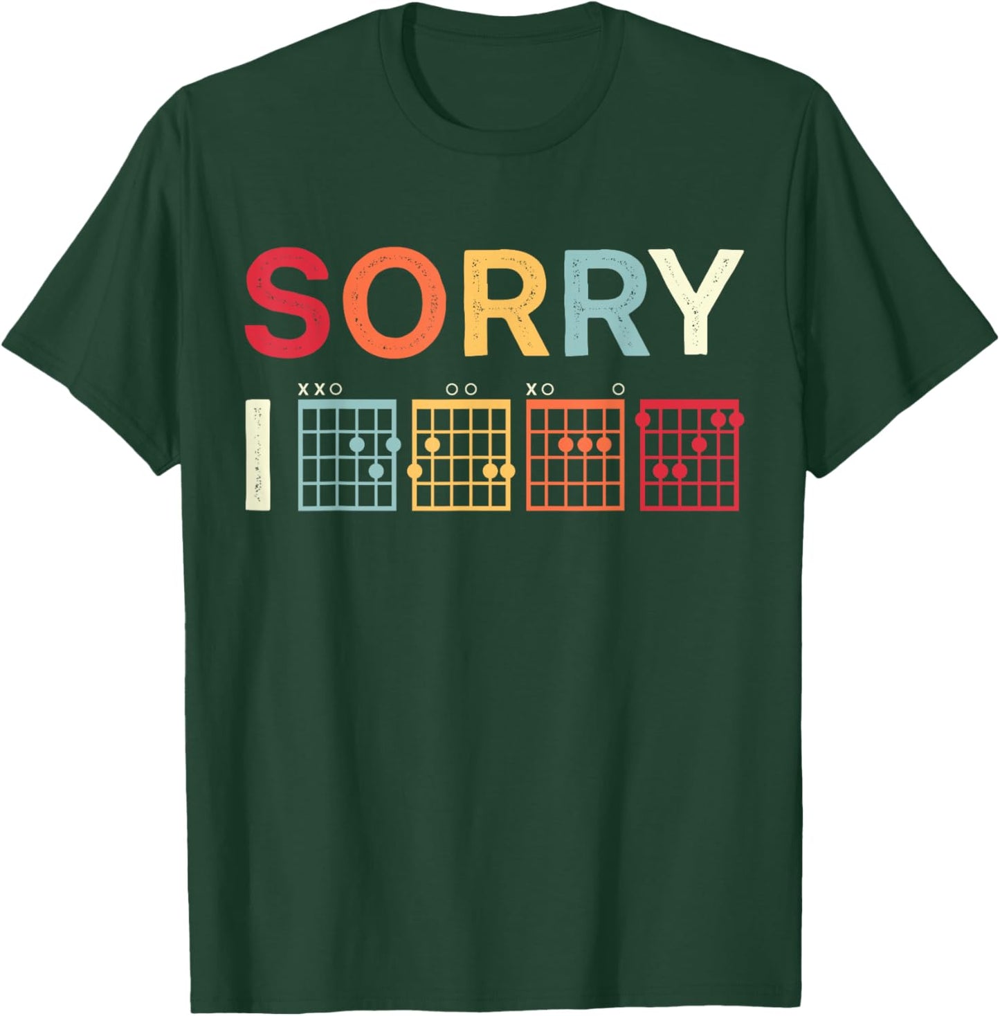 Funny Guitar Lovers Hidden Message Sorry I DGAF Guitar T-Shirt - T-Shirt | Forest