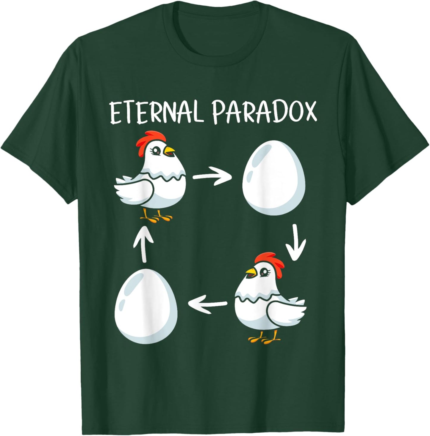 Eternal Paradox Chicken or Egg Which Came First Funny T-Shirt - T-Shirt | Forest