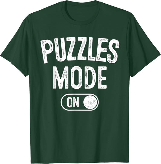 Puzzles Mode On Funny Puzzler Gift Puzzle Lover Gamer T-Shirt - T-Shirt | Forest