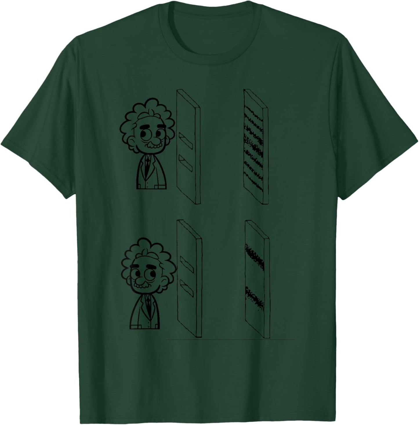 Quantum Threads: Double Slit Experiment Design - -Adults, Blue, Small, Short Sleeve T-Shirt - T-Shirt | Forest