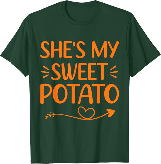 She's My Sweet Potato I Yam Thanksgiving Matching Couple T-Shirt - T-Shirt | Forest