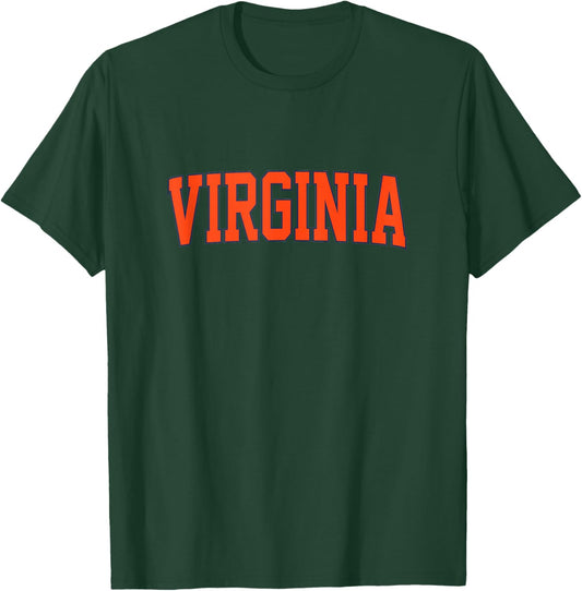 Retro Virginia Vintage Virginia Blue Orange Throwback T-Shirt - T-Shirt | Forest
