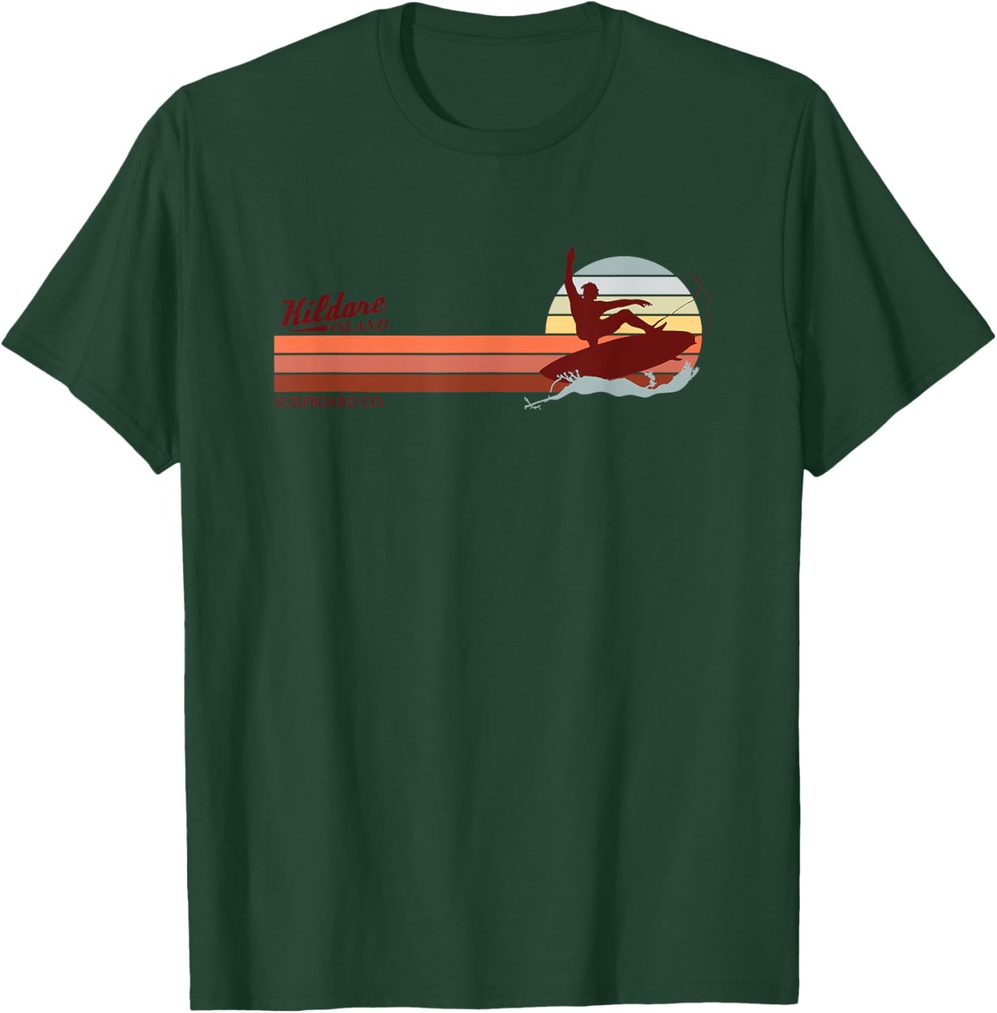 Outer Banks Kildare Island Surfboard Co. Sunset Surfer T-Shirt - T-Shirt | Forest
