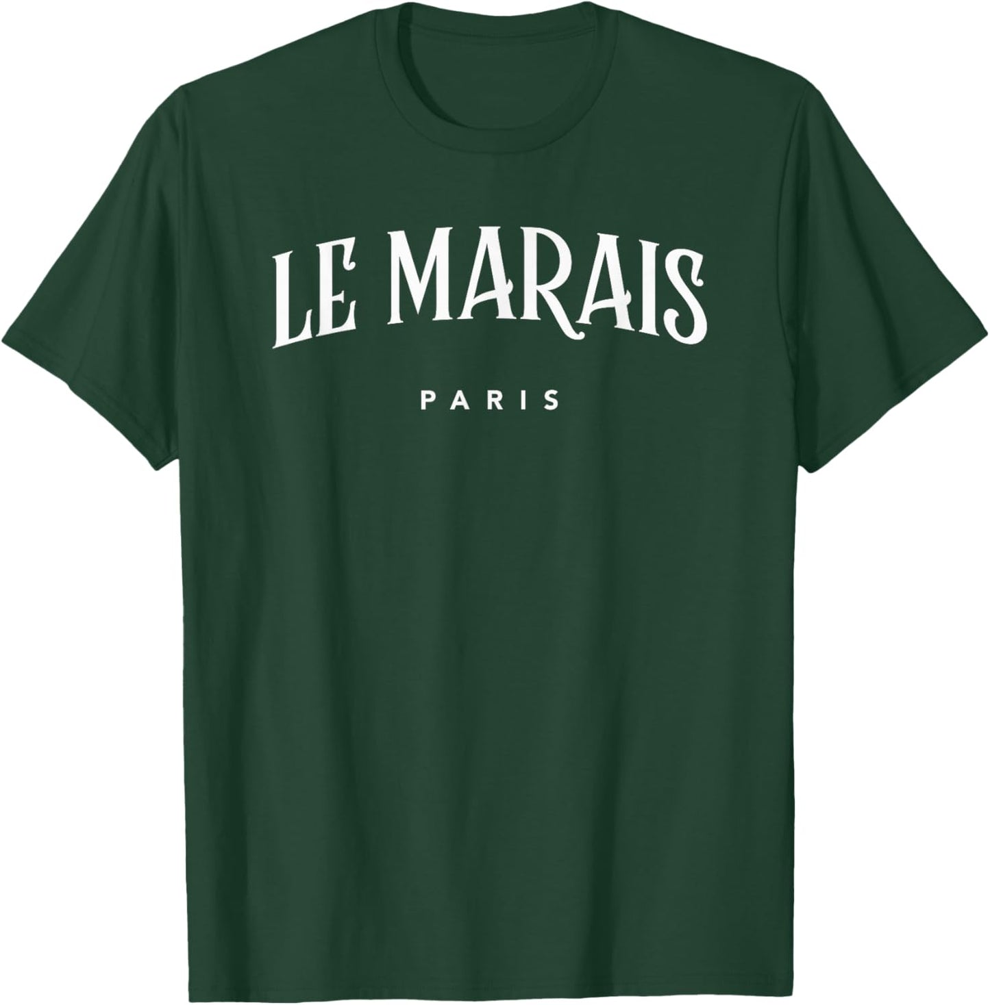 Le Marais Paris Classic Lettering T-Shirt - T-Shirt | Forest
