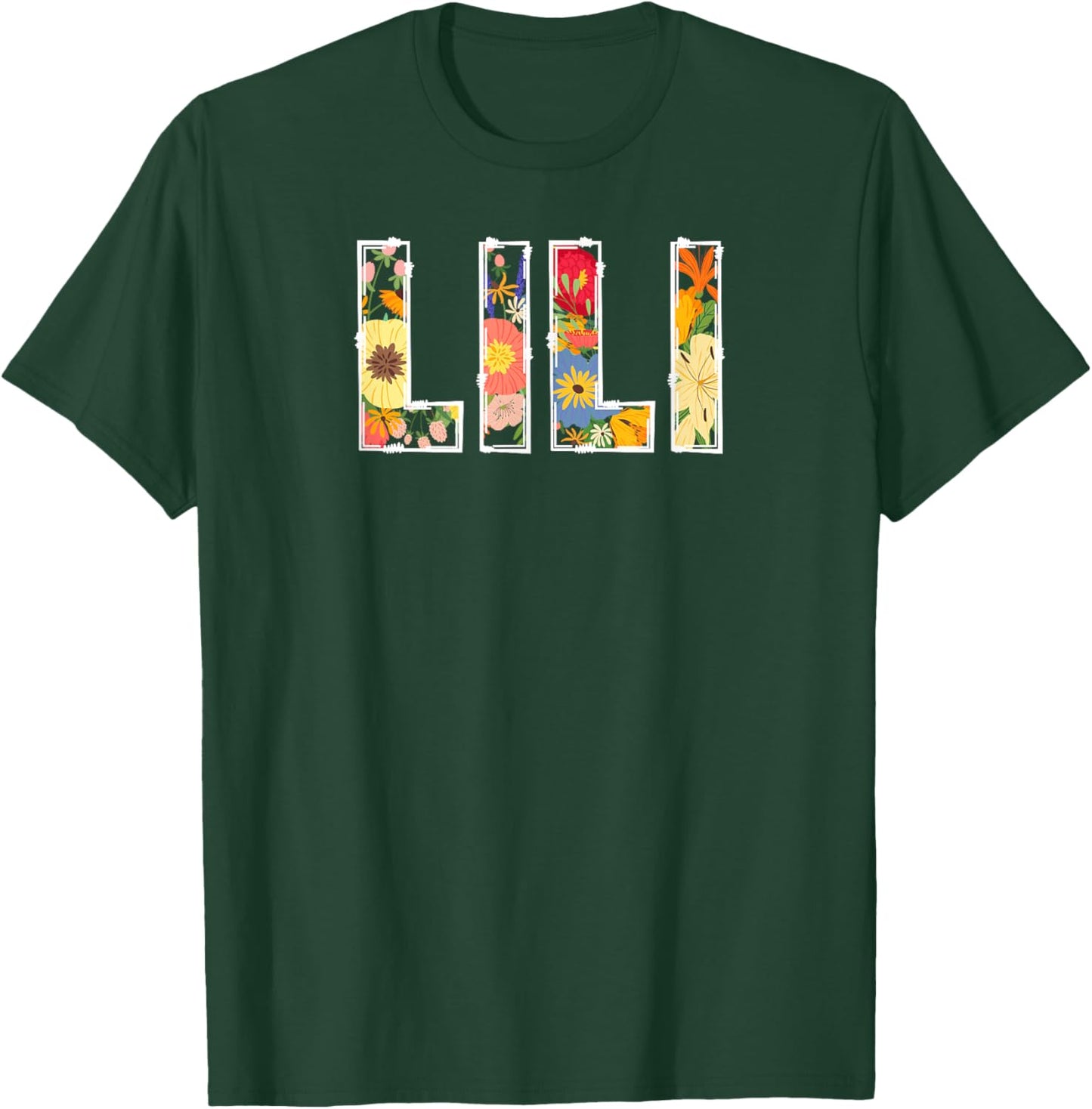 Lili Flowers Lili Grandma Lili Grandmother T-Shirt - T-Shirt | Forest
