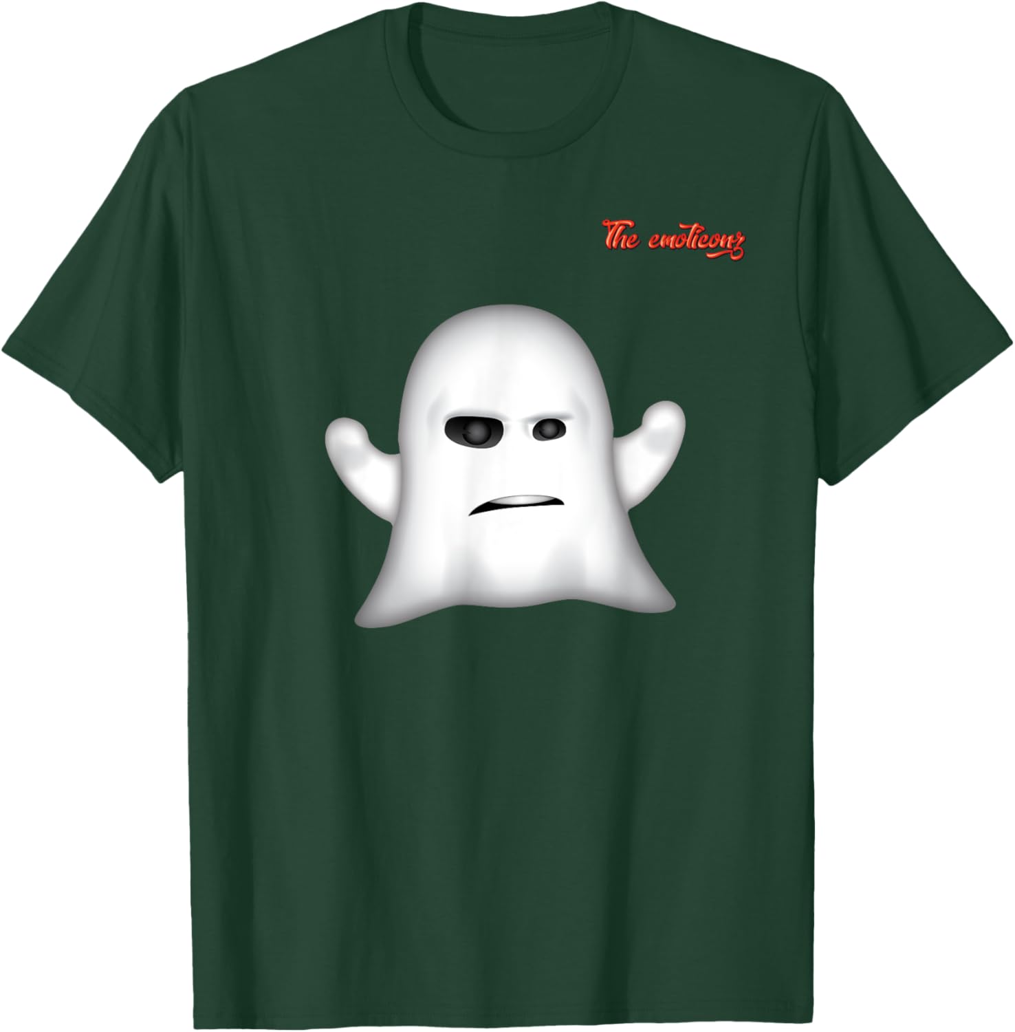 Emoji Frowning Angry Ghost Face T-Shirt - T-Shirt | Forest