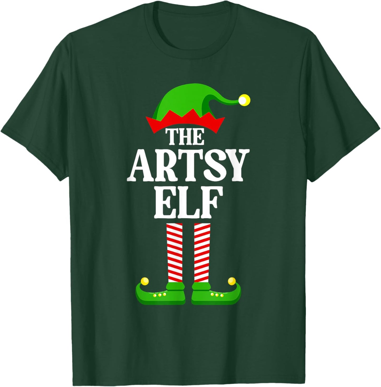 Artsy Elf Family Matching Group Funny Christmas T-Shirt - T-Shirt | Forest