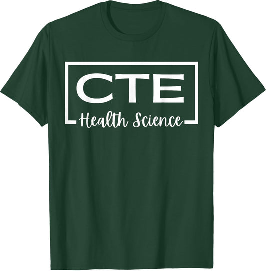 CTE Career And Technical Education -Adults CTE Teacher Health Theme , Black, Small, Short Sleeve T-Shirt - T-Shirt | Forest