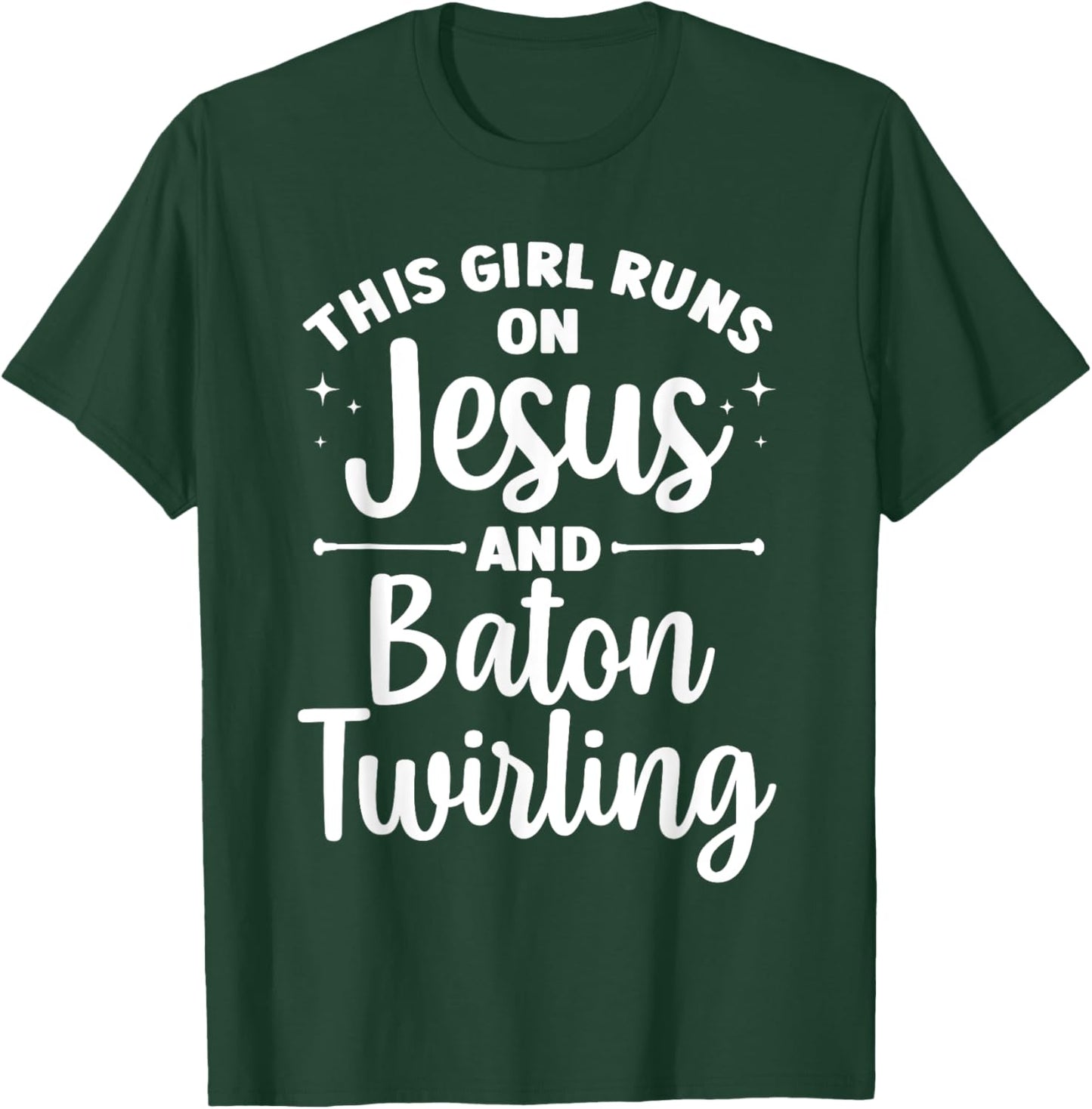 Baton Twirling Art Girls Color Guard Baton Twirler T-Shirt - T-Shirt | Forest