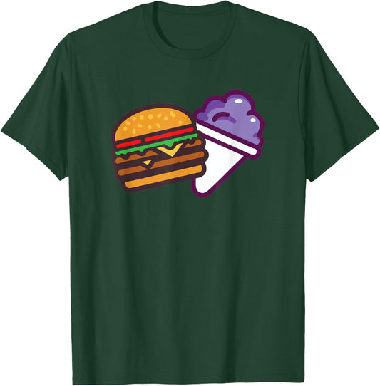 Funny Burger And Grape Cute Burger Snow Cone T-Shirt - T-Shirt | Forest