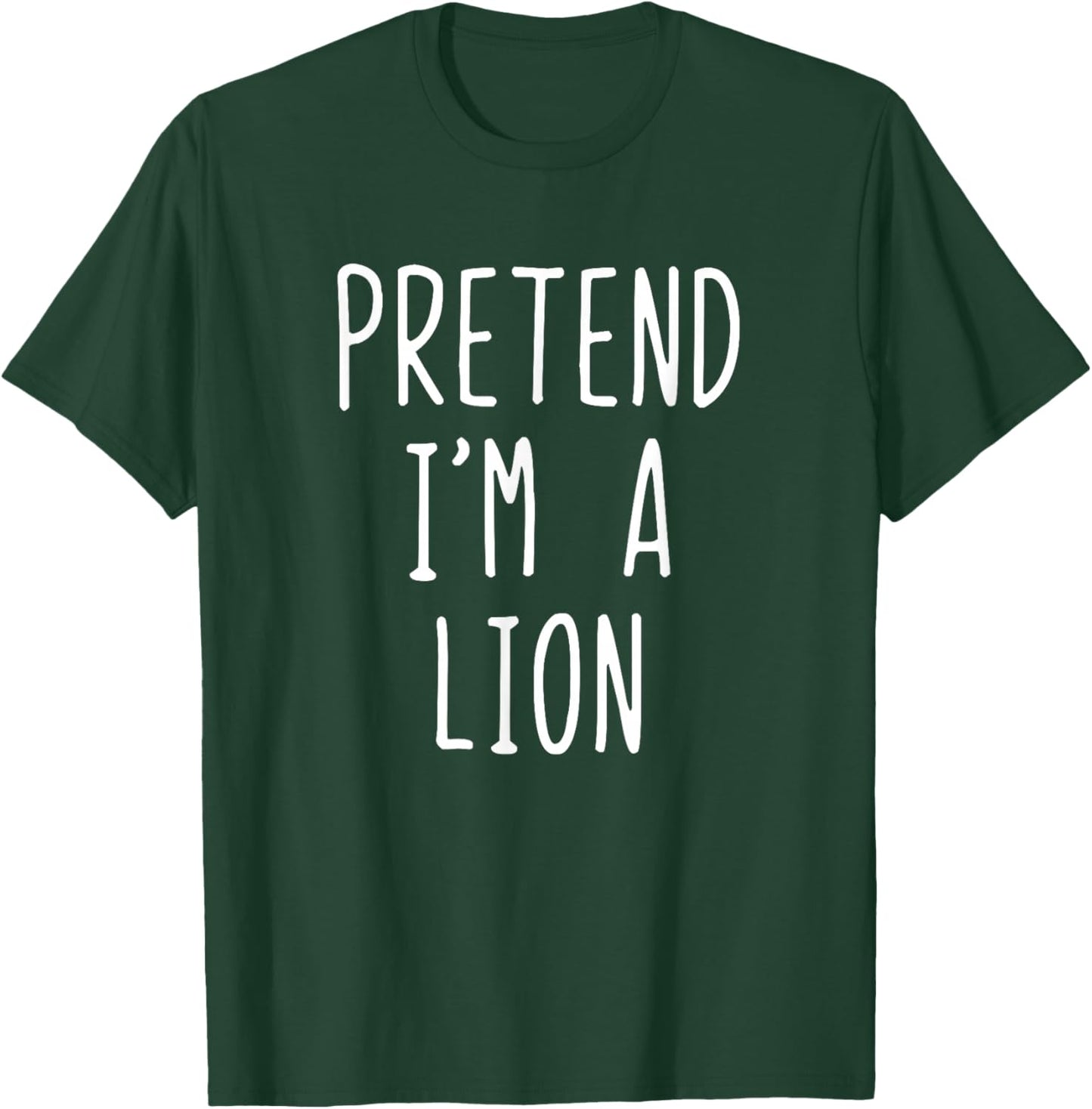 Pretend I'm Lion Costume Halloween Funny Lazy Adult Kids T-Shirt - T-Shirt | Forest