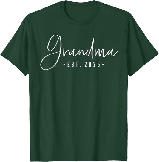 Grandma Est 2025 Grandma to Be Gifts New Grandma 2025 T-Shirt - T-Shirt | Forest