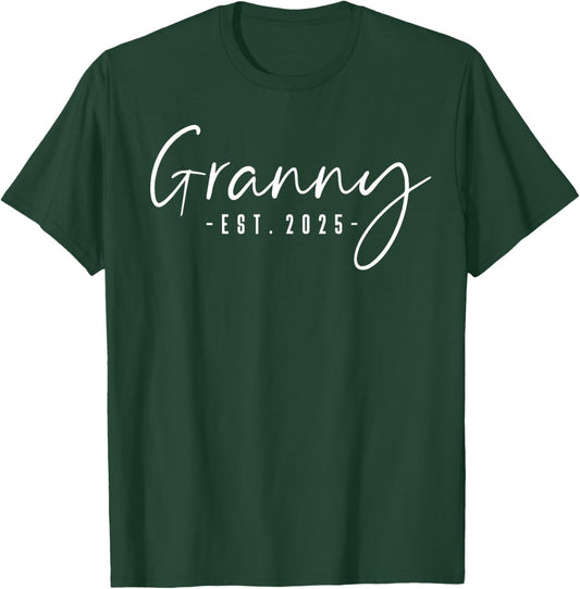 Granny Est 2025 Granny To Be Gifts New Granny 2025 Pregnancy T-Shirt - T-Shirt | Forest