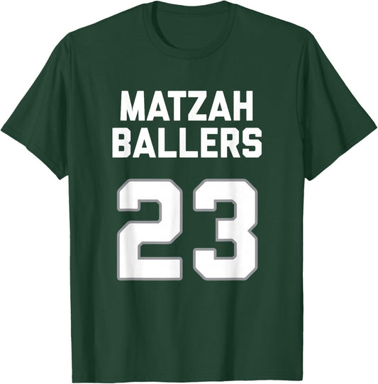 Matzah Baller 23 Funny Jewish Matzo Ball Pun Basketball Team T-Shirt - T-Shirt | Forest
