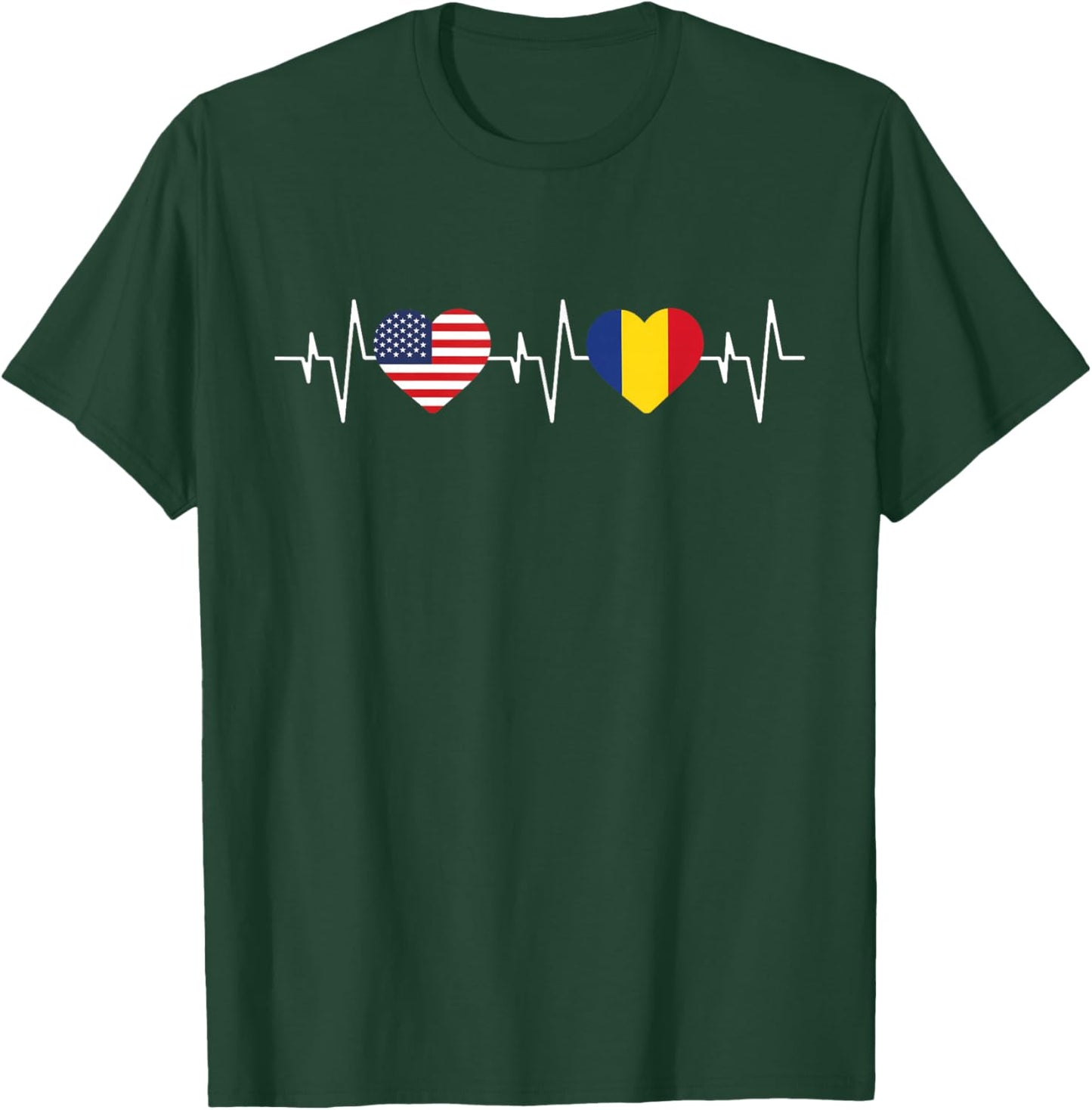 Romanian heritage USA Romania American Flag Romanian Flag T-Shirt - T-Shirt | Forest