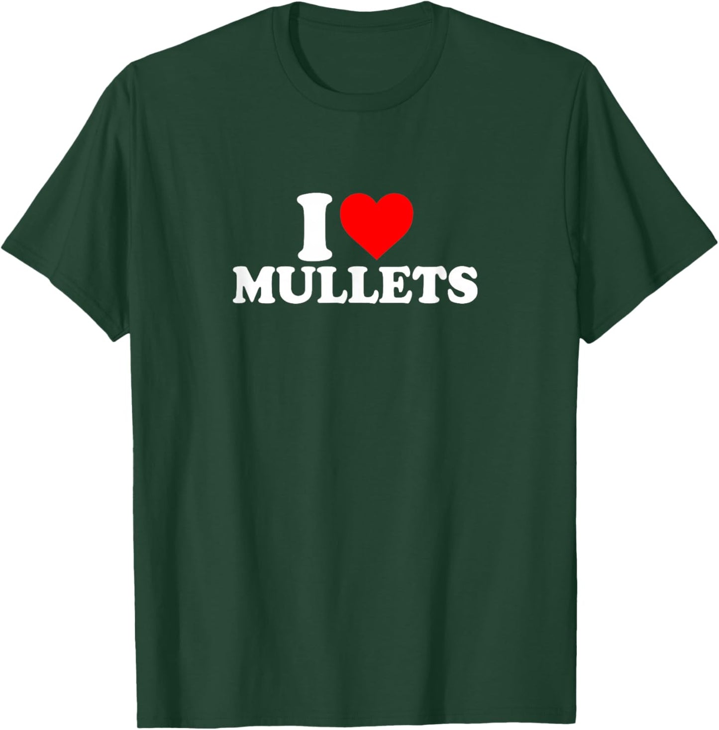 I Love Heart Mullets Simple Funny Cute T-Shirt - T-Shirt | Forest
