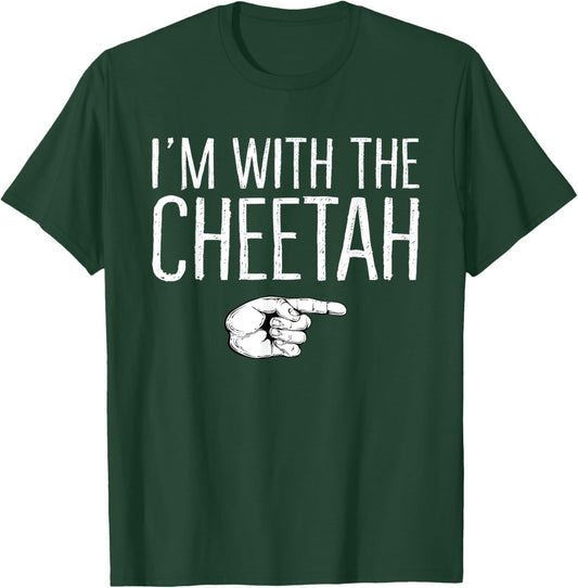I'm With The Cheetah Matching Costume Lazy Halloween Party T-Shirt - T-Shirt | Forest