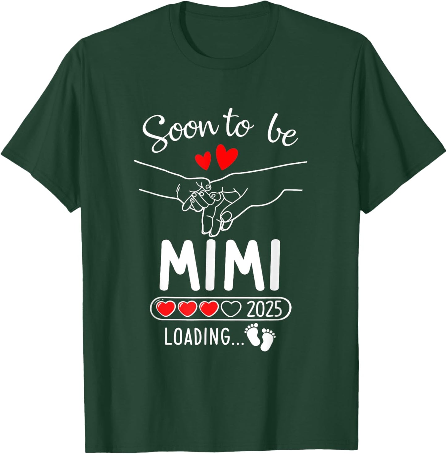 Soon To Be Mimi 2025 Loading Pregnancy Announcement Mimi T-Shirt - T-Shirt | Forest