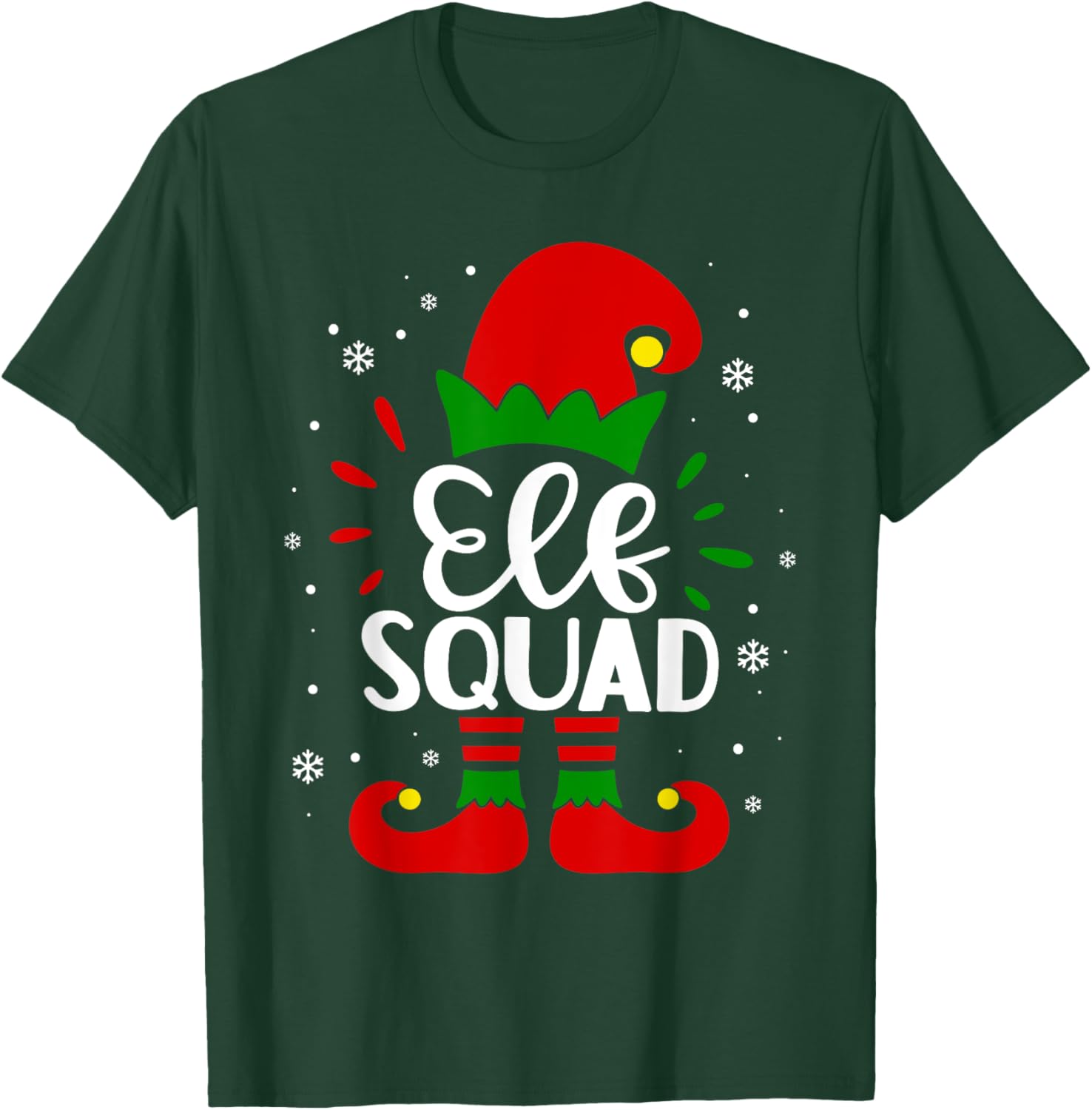 Elf Squad Funny Elf Family Christmas Matching Pajamas Xmas T-Shirt - T-Shirt | Forest