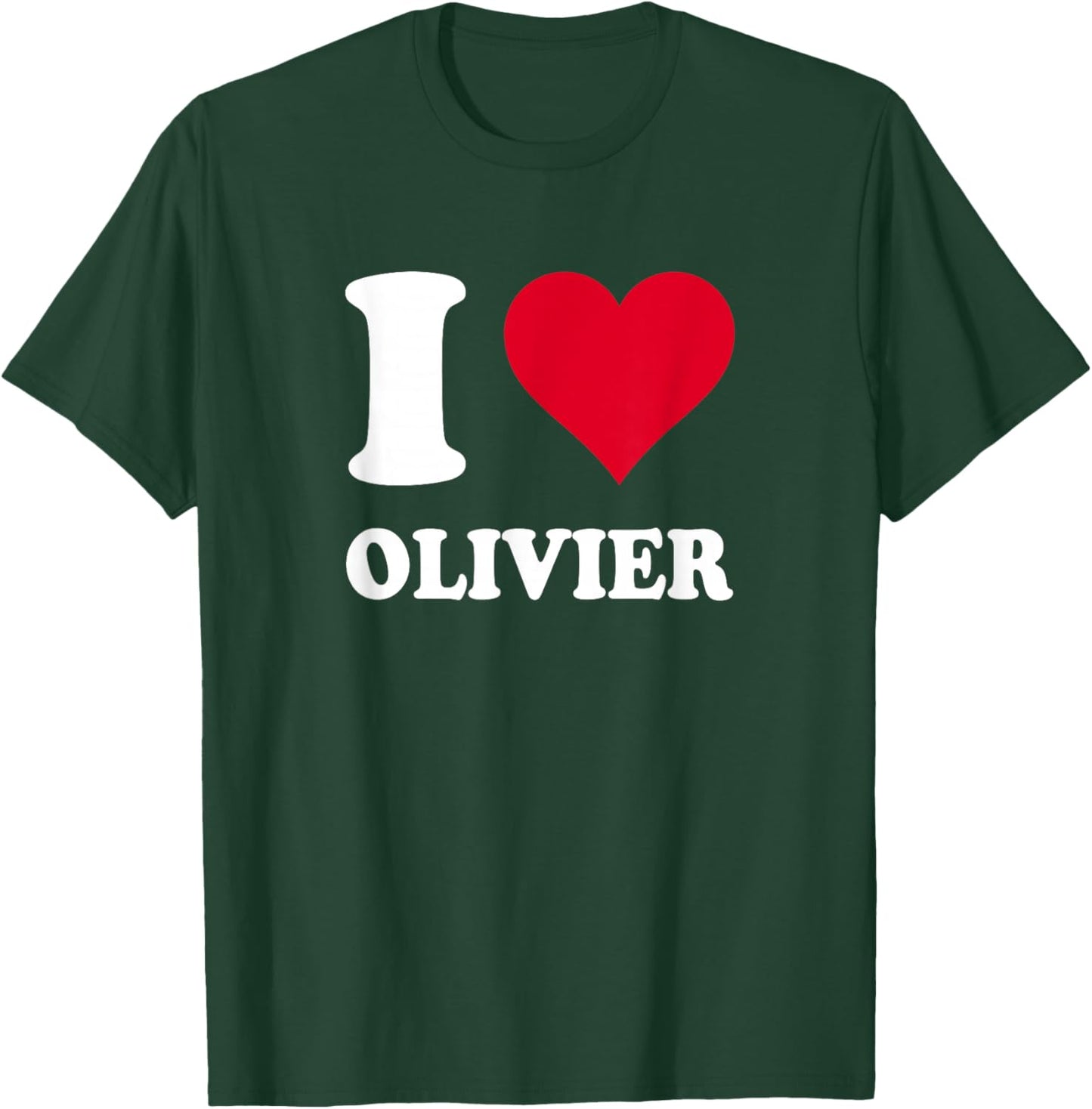 Red Heart I Love Olivier T-Shirt - T-Shirt | Forest