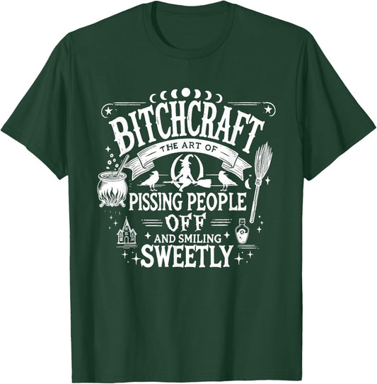 Bitchcraft Bitch Craft Funny Halloween, Funny Snarky Witchy T-Shirt - T-Shirt | Forest