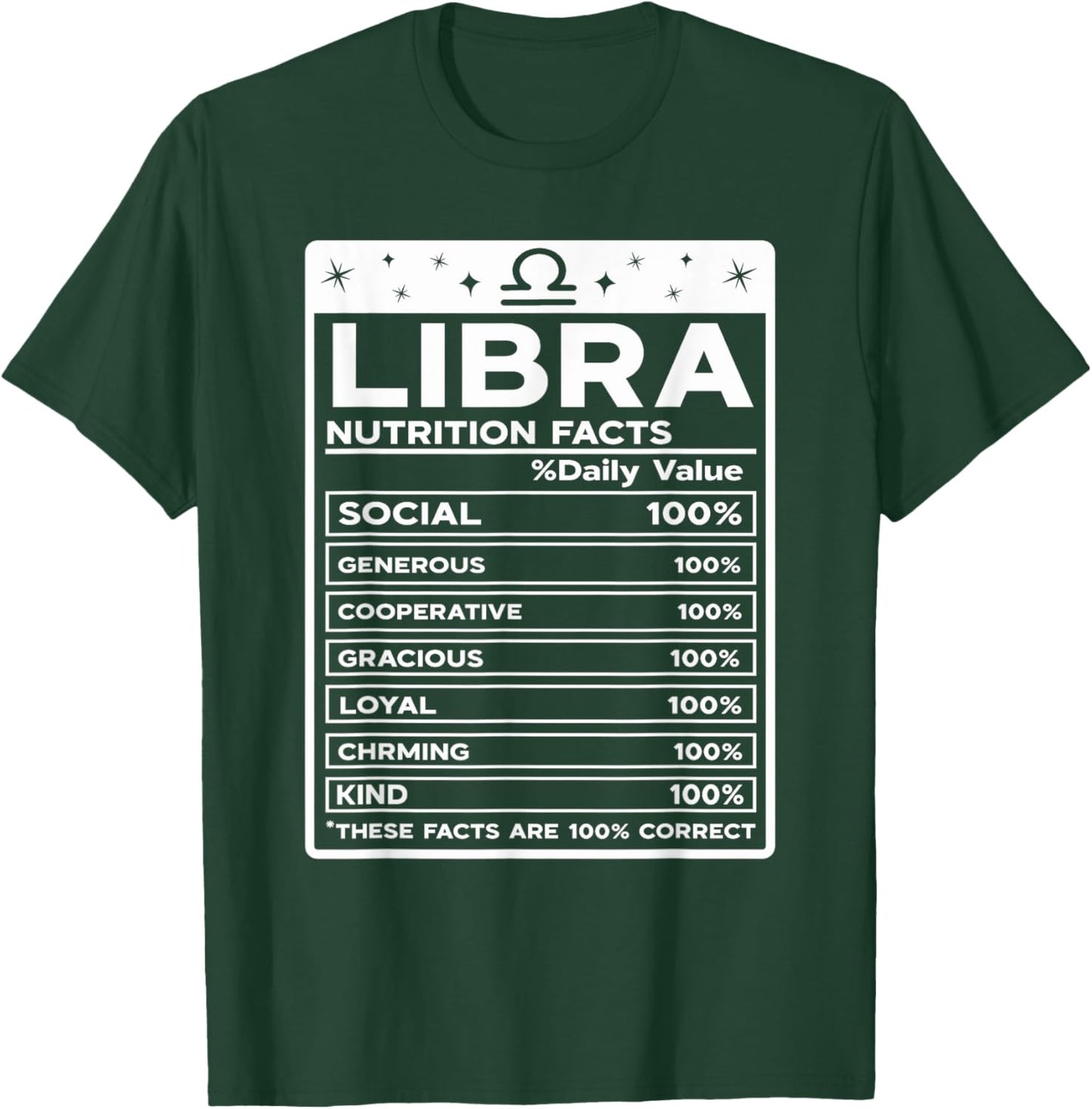 Libra Nutritional Style Zodiac Design, Libra T-Shirt - T-Shirt | Forest