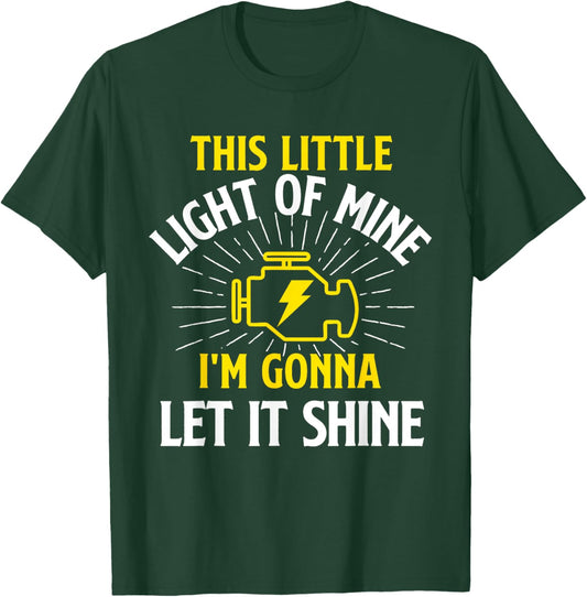 Engine Control Light - Car Guy Auto Mechanic T-Shirt - T-Shirt | Forest