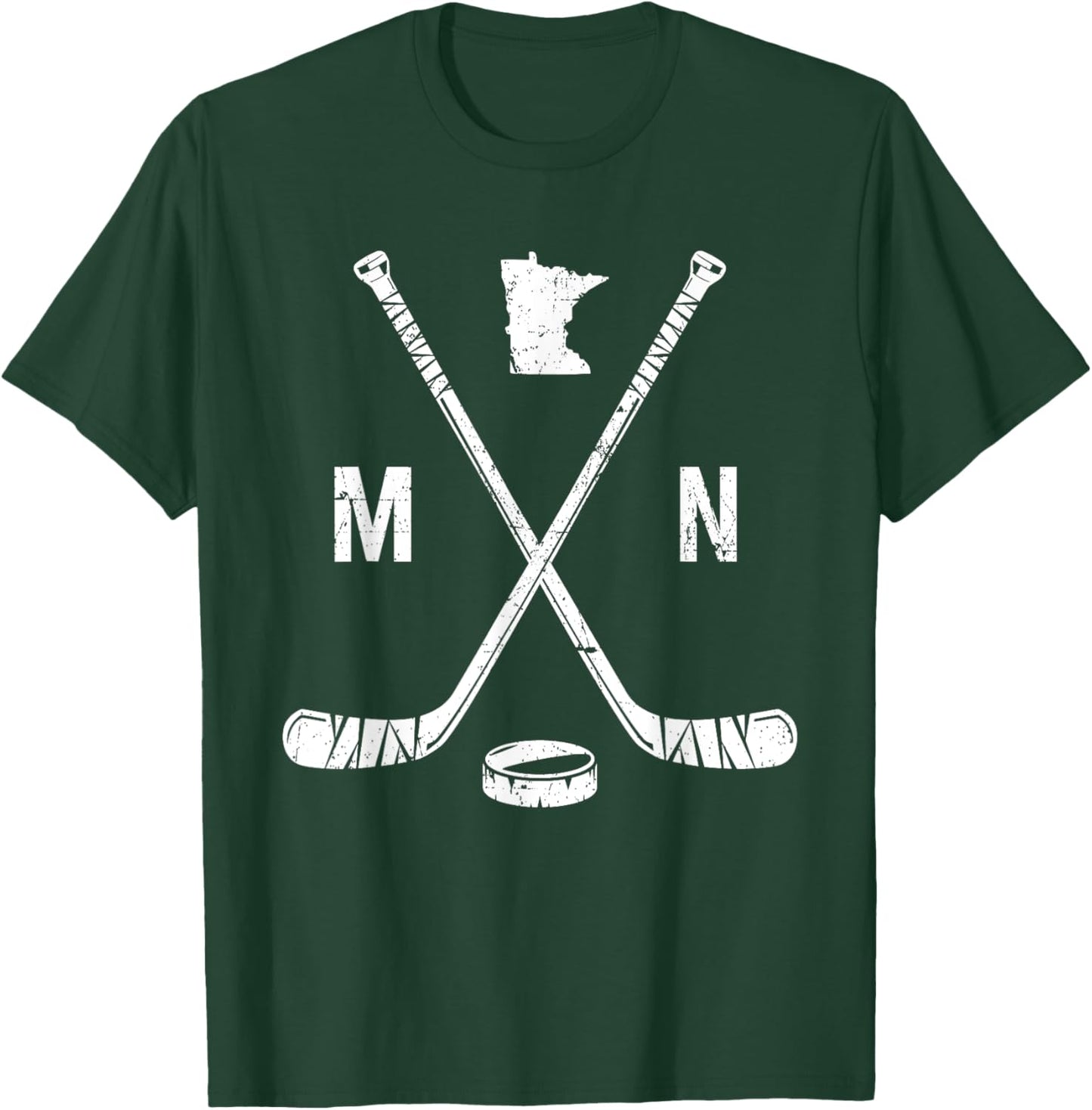 Minnesota MN Ice Hockey Sticks Sports Team Fan T-Shirt - T-Shirt | Forest