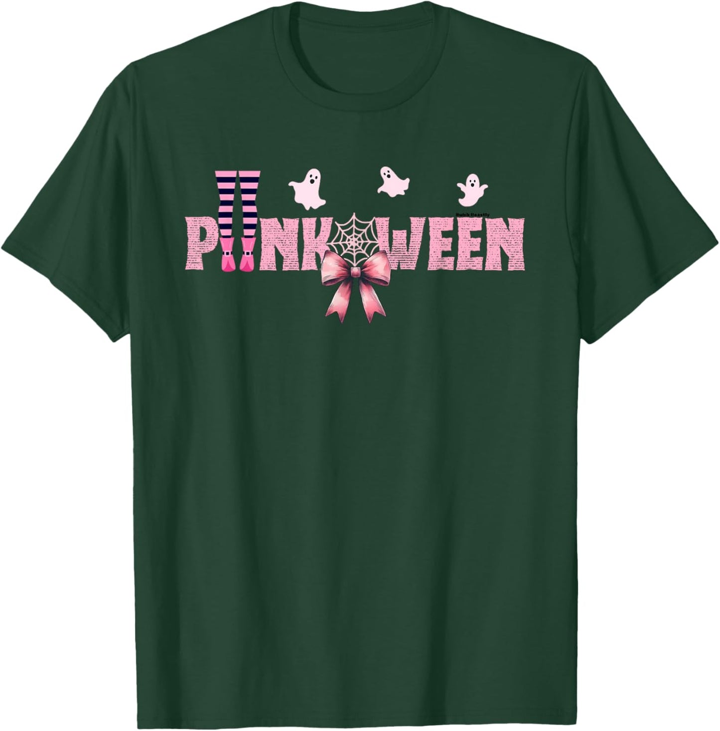 Pinkoween Cute Pink Halloween Merch Witch Legs Ghost Girls T-Shirt - T-Shirt | Forest