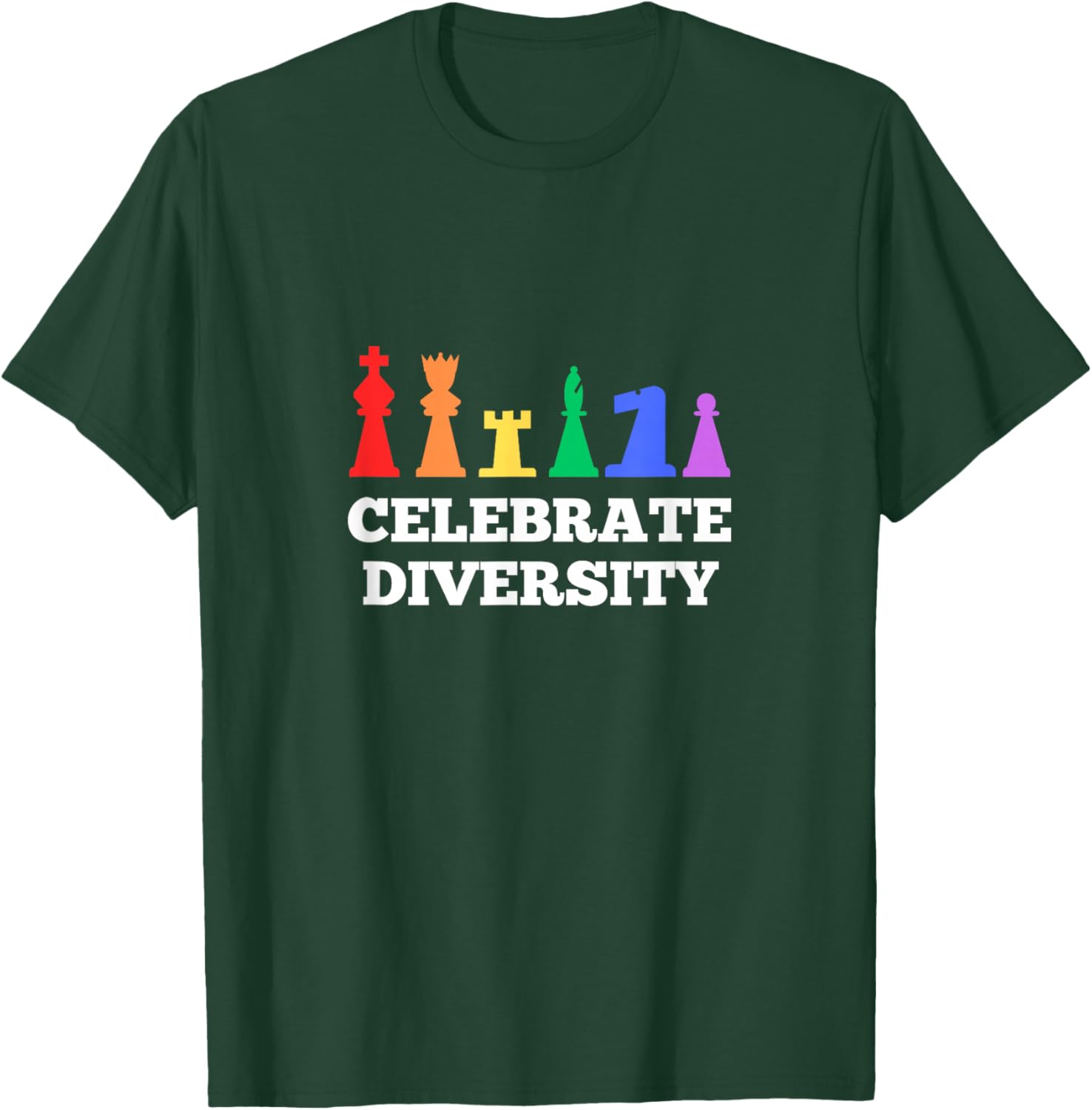 Rainbow Chess - Celebrate Diversity Rainbow Flag T-Shirt - T-Shirt | Forest
