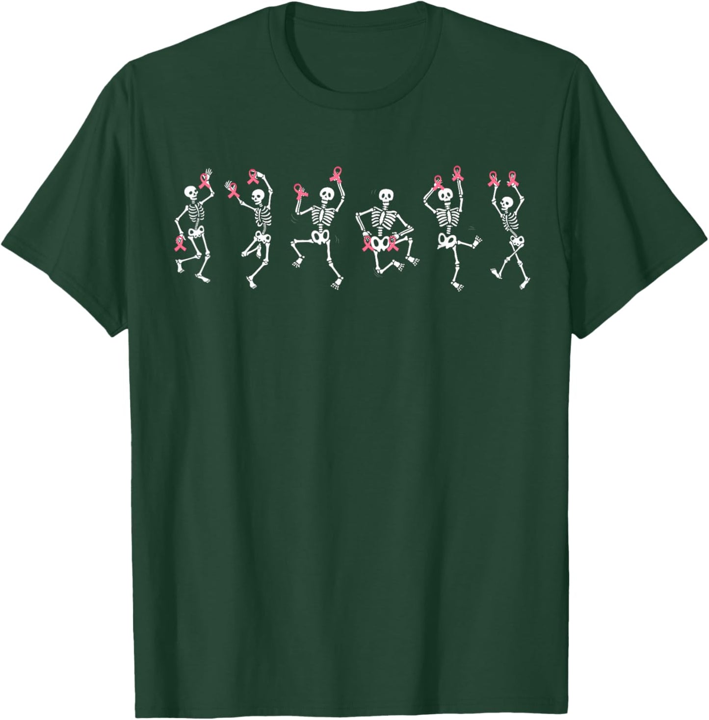 Skeleton Pink Ribbon Breast Cancer Men Kids T-Shirt - T-Shirt | Forest