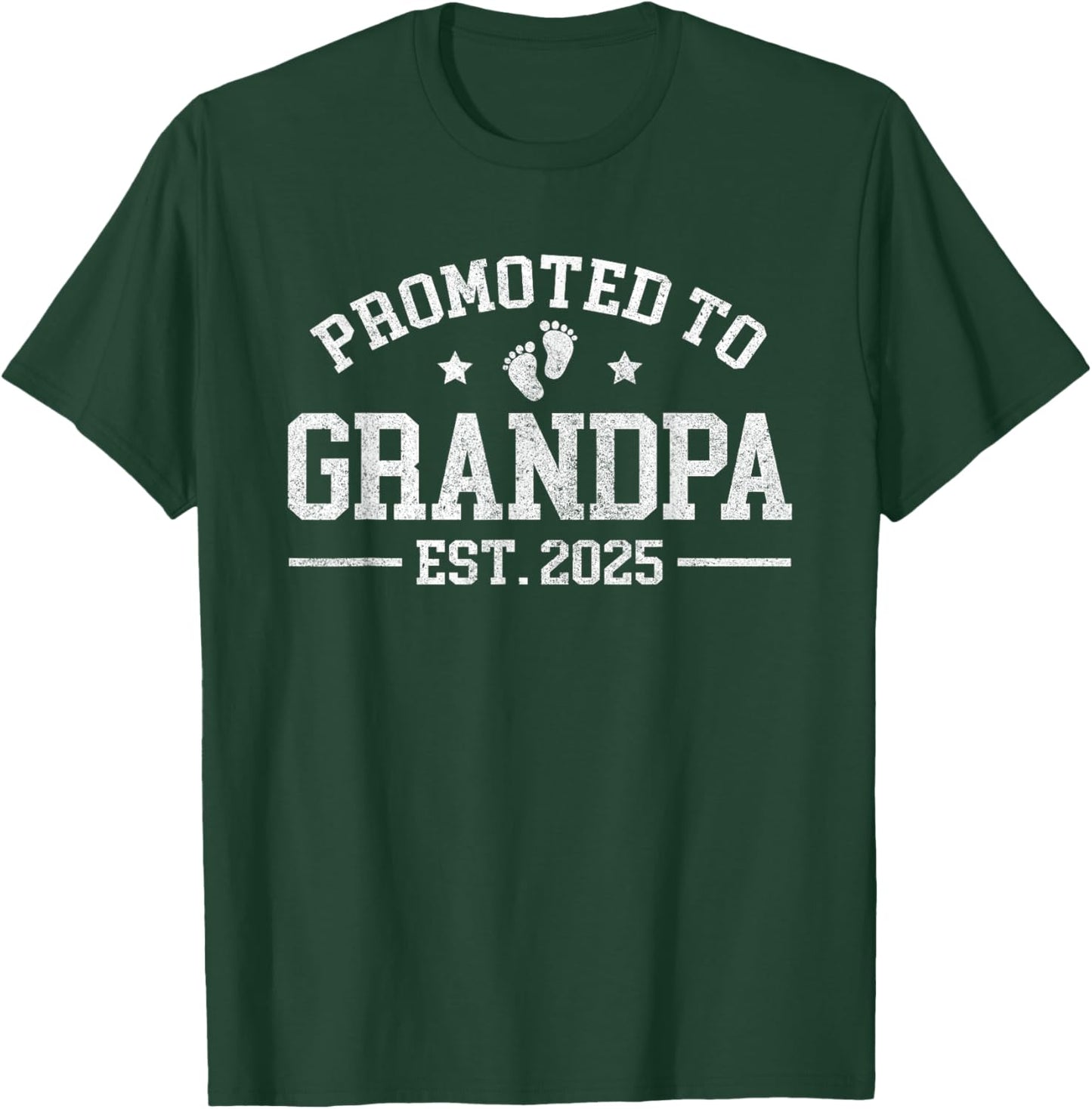 Promoted to Grandpa est. 2025 Grandparents Baby Announcement T-Shirt - T-Shirt | Forest