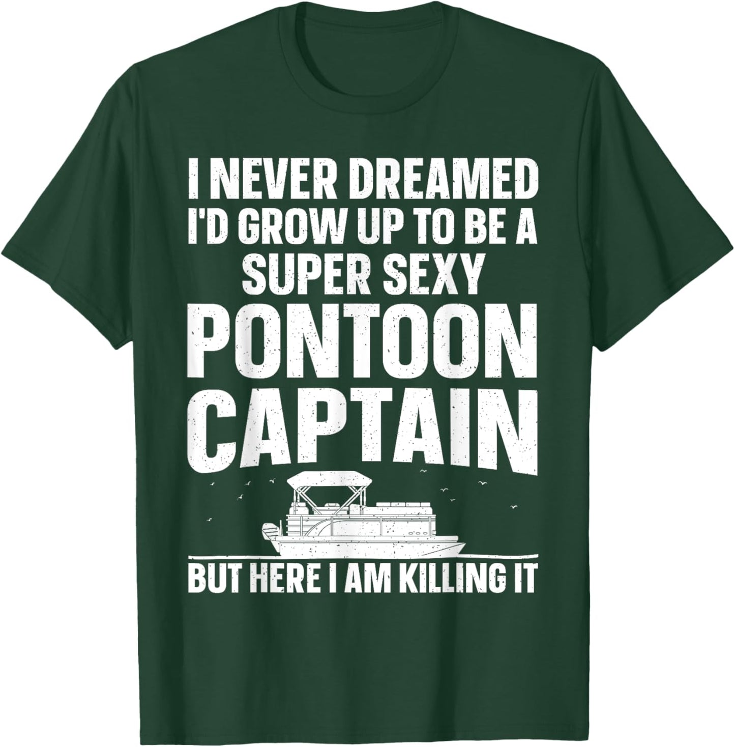 Cool Pontoon Captain Art Women Pontoon Boat Owners T-Shirt - T-Shirt | Forest
