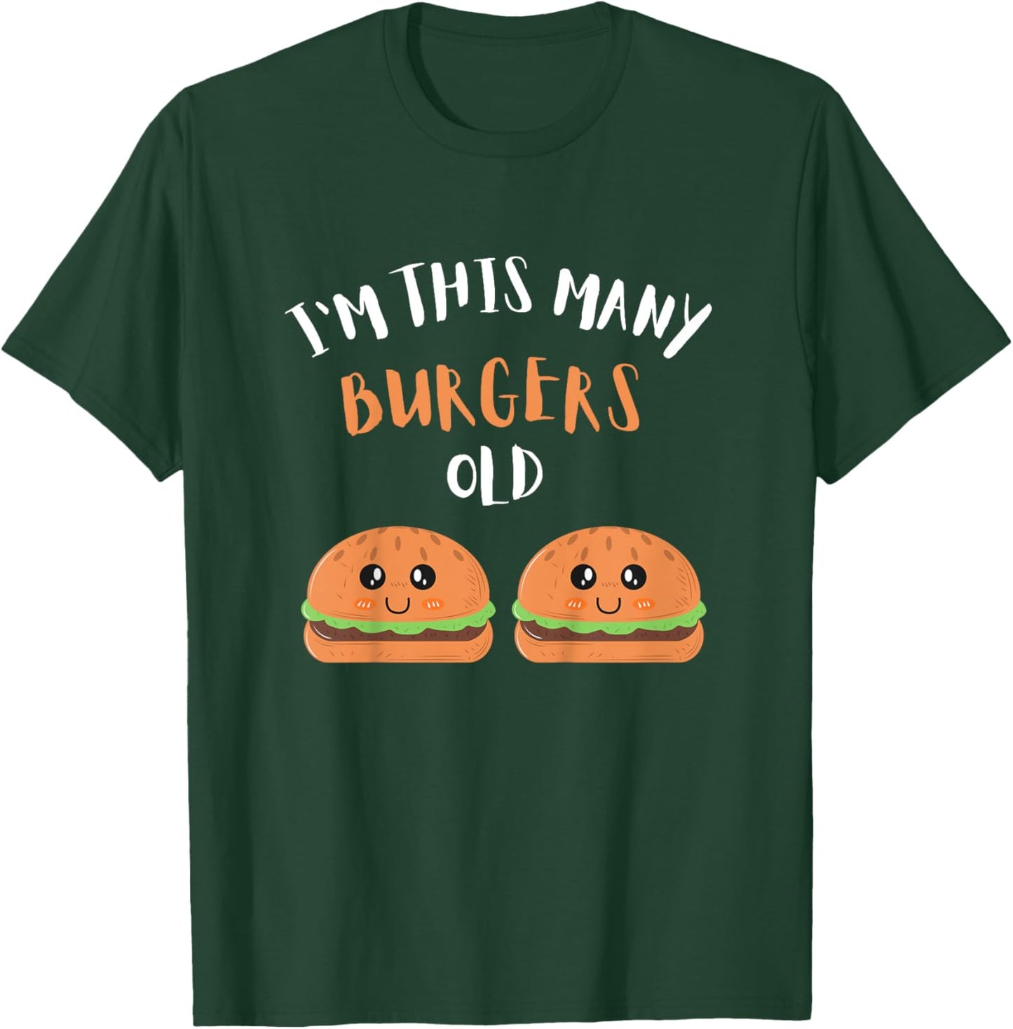 Kids I'm This Many Burgers Old - 2nd Birthday 2 Years Old Bday T-Shirt - T-Shirt | Forest