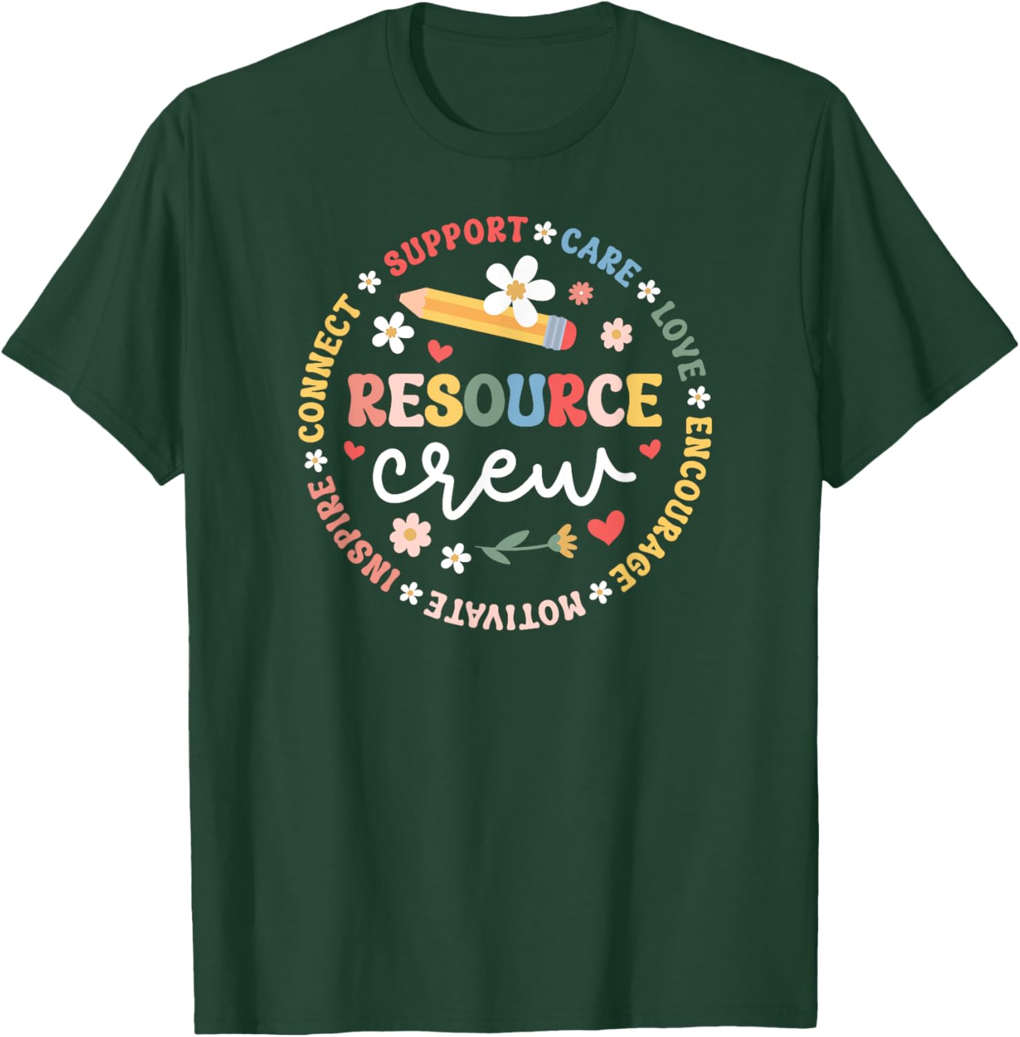 Resource Crew Appreciation Circle Resource Teacher Team T-Shirt - T-Shirt | Forest