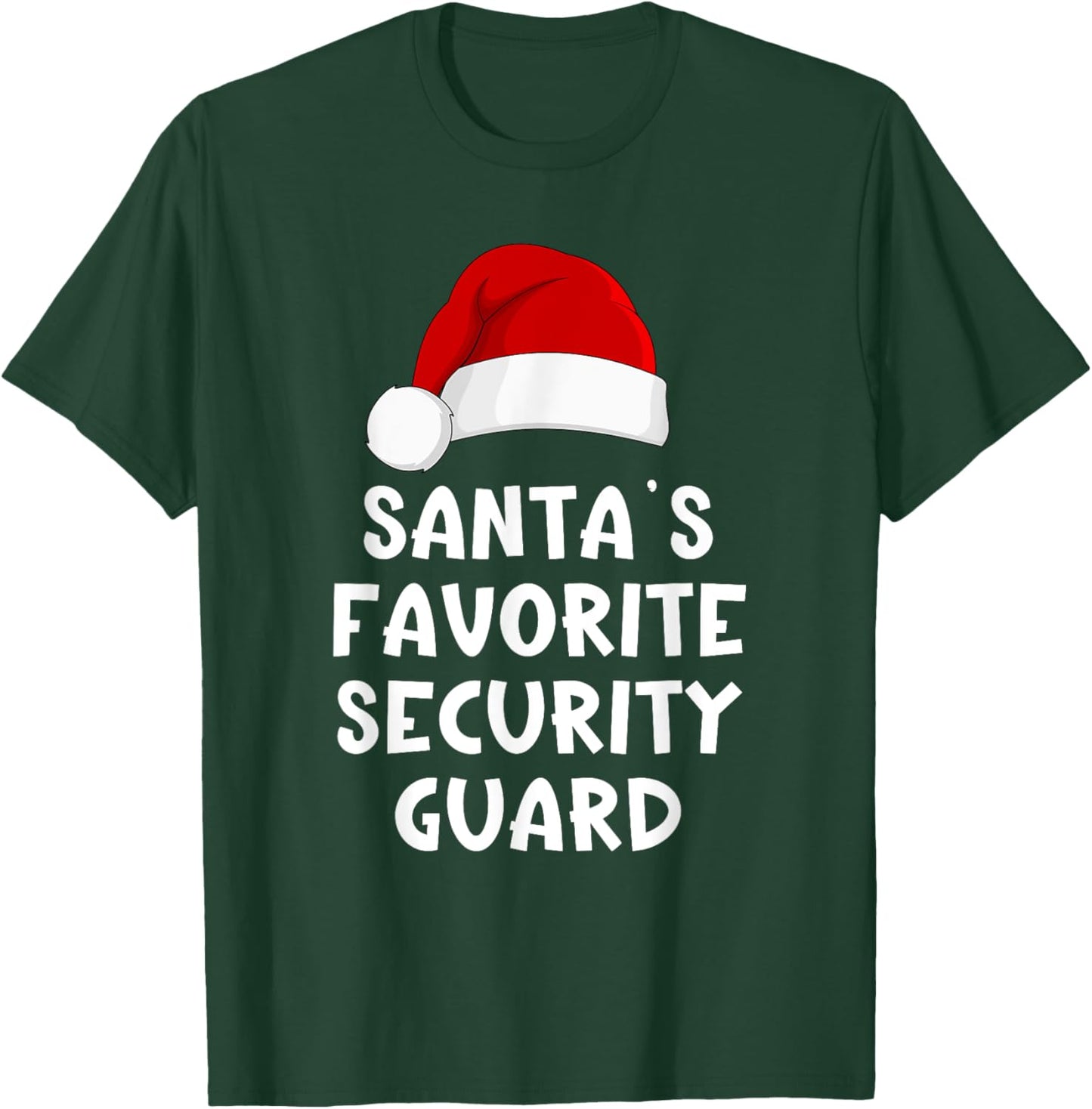 Christmas Santa's Favorite Security Guard Funny Xmas Pajama T-Shirt - T-Shirt | Forest