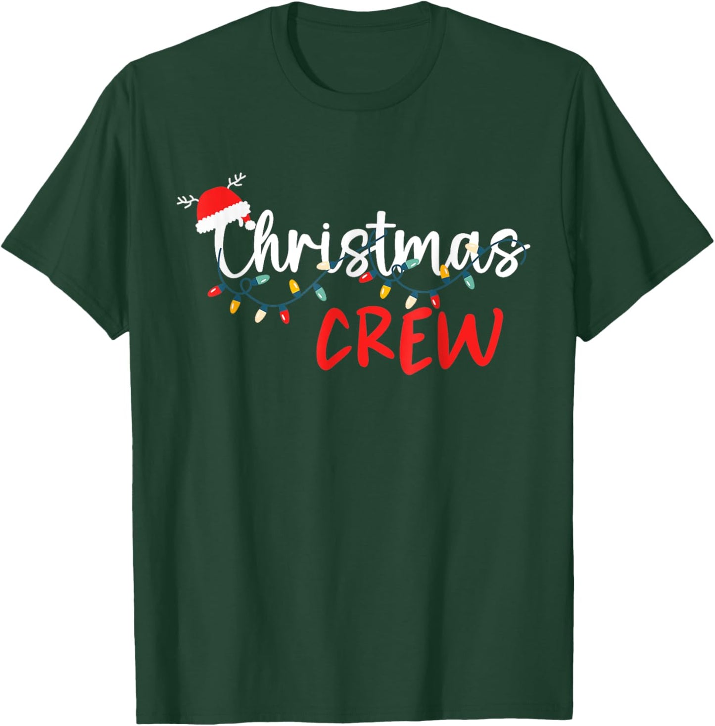 Christmas Crew Xmas Lights Family Matching Pajamas Holiday T-Shirt - T-Shirt | Forest