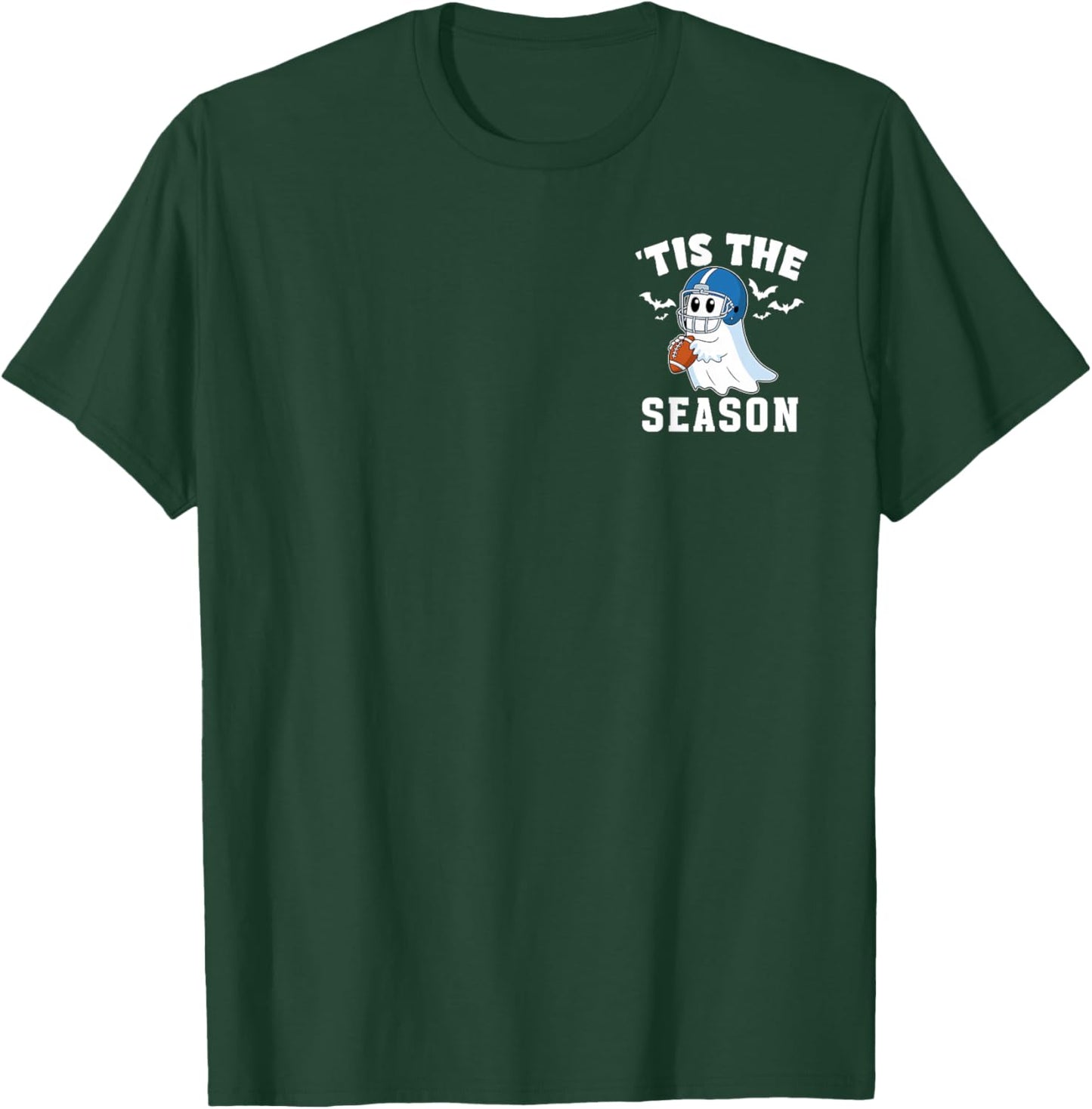 Ghost Playing Football 'Tis the Season Halloween Costume Kid T-Shirt - T-Shirt | Forest