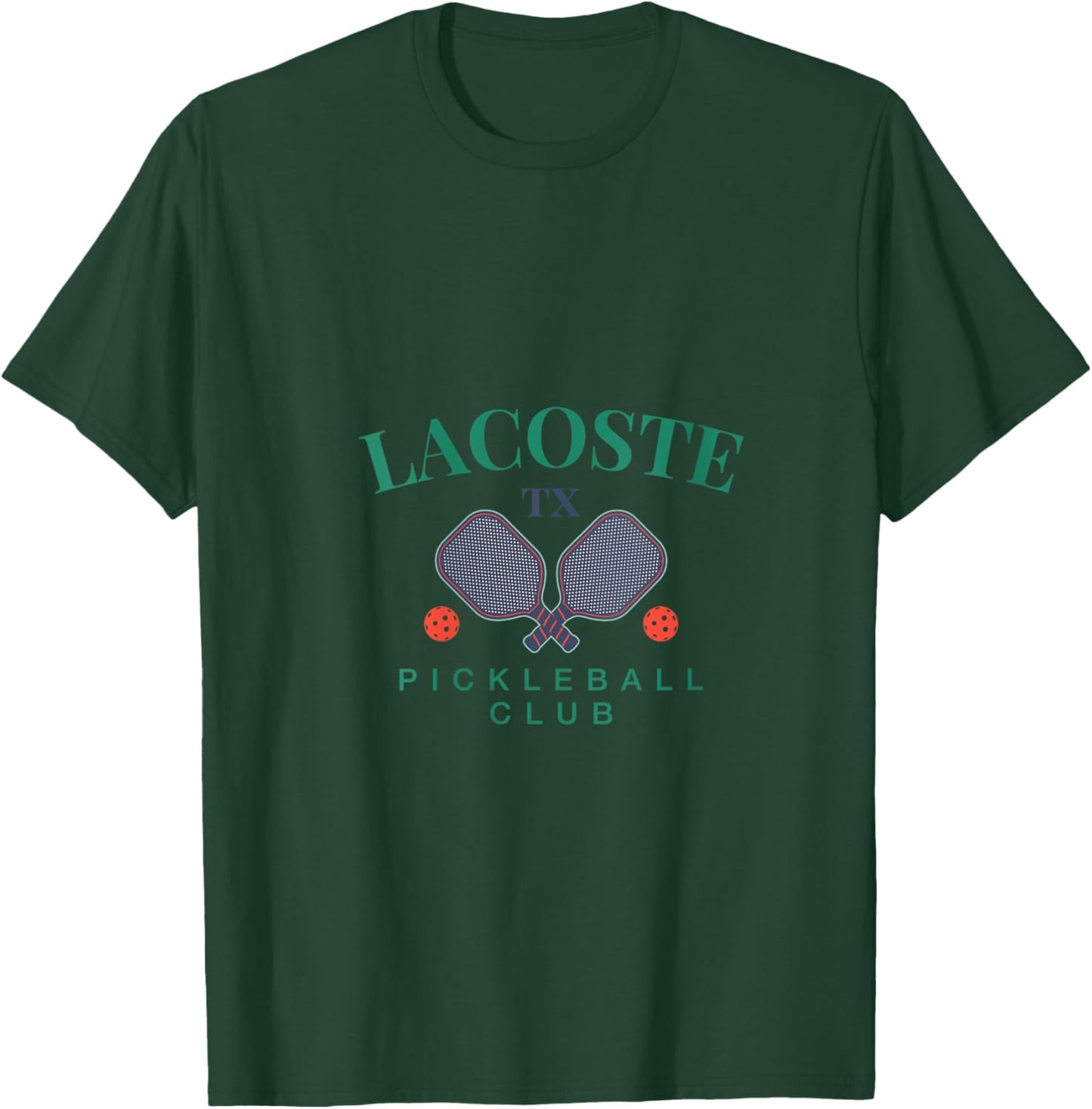 LaCoste, TX Pickleball Club for Paddle Players V-Neck T-Shirt - T-Shirt | Forest