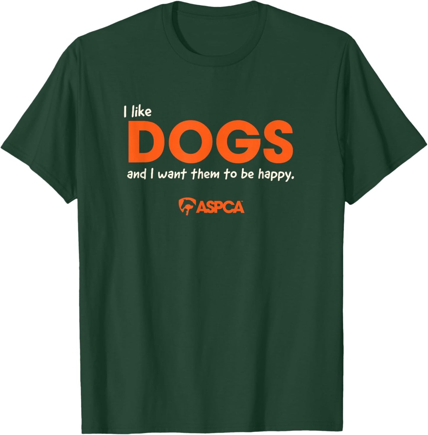 ASPCA I Like Dogs Adults Black Cotton 100% Classic Fit Short Sleeve T-Shirt - T-Shirt | Forest