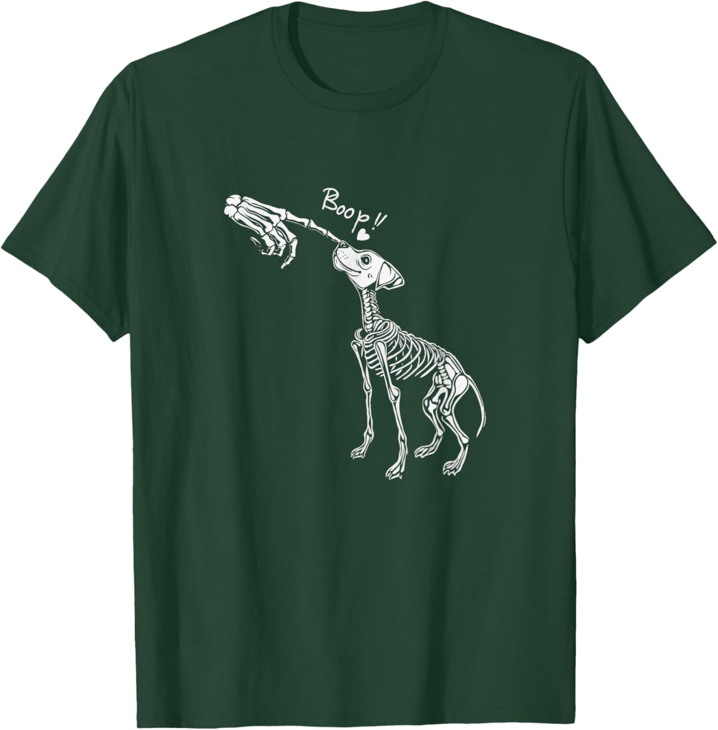 Funny Dog Skeleton Hand Boop Halloween Puppy Dog T-Shirt - T-Shirt | Forest
