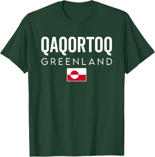 Qaqortoq Greenland Flag Vacation Travel Souvenir T-Shirt - T-Shirt | Forest