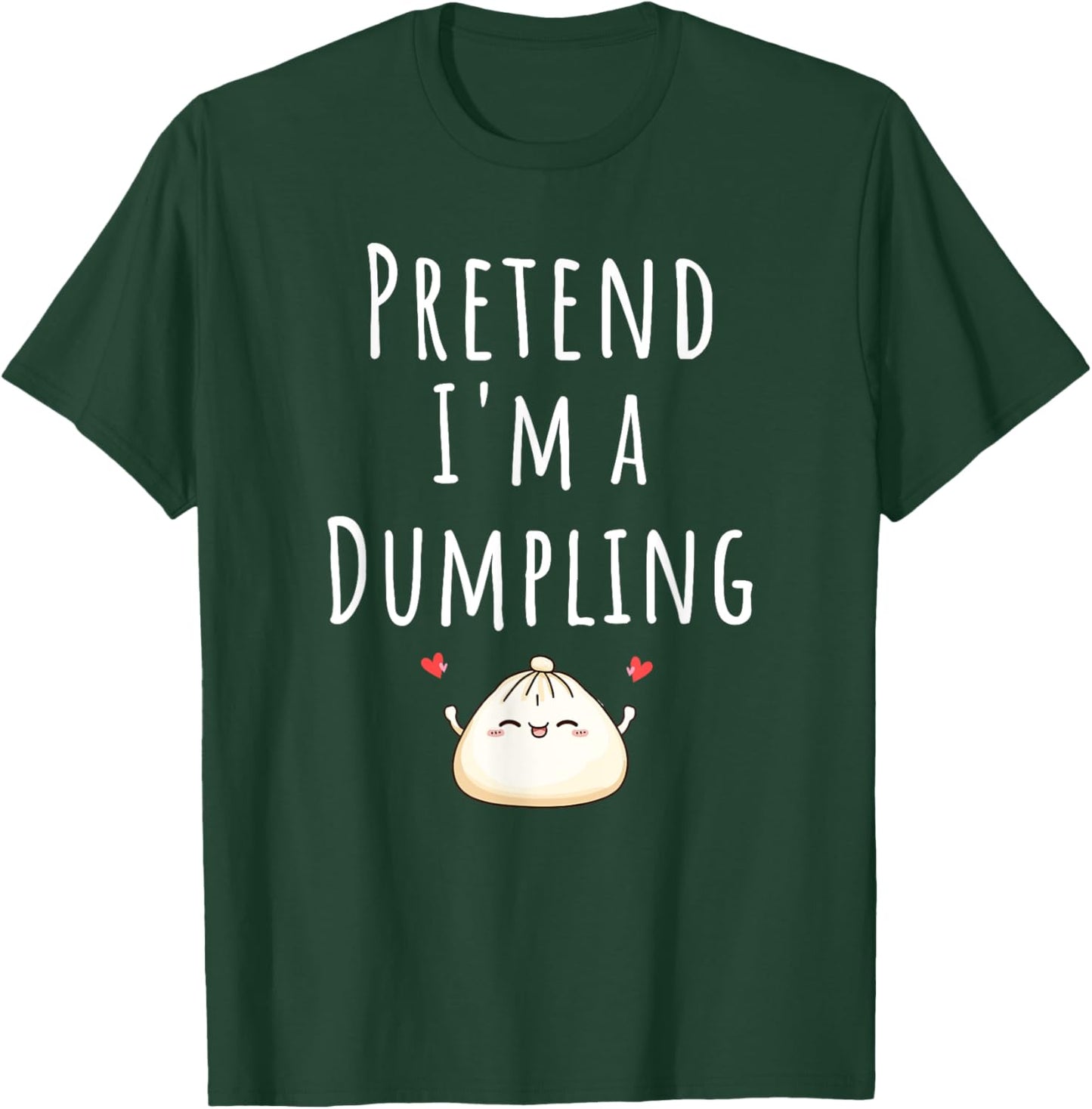 Pretend I’m A Dumpling Funny Lazy Halloween Costume T-Shirt - T-Shirt | Forest