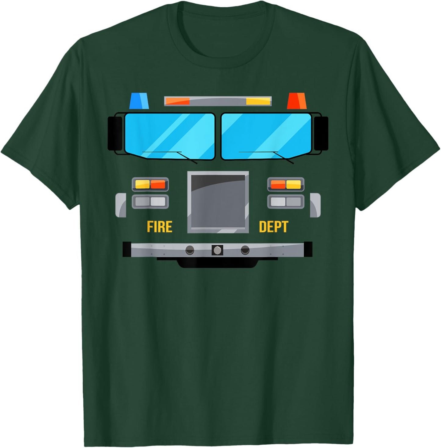 Red Fire Truck DIY Costume Cosplay Happy Halloween Kids Boys T-Shirt - T-Shirt | Forest